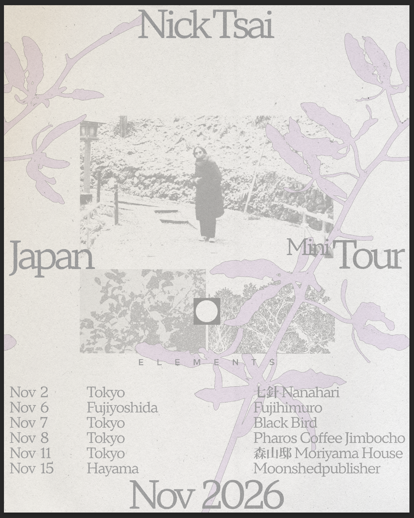 Nick Tsai Japan Mini Tour ELEMENTS ポスター