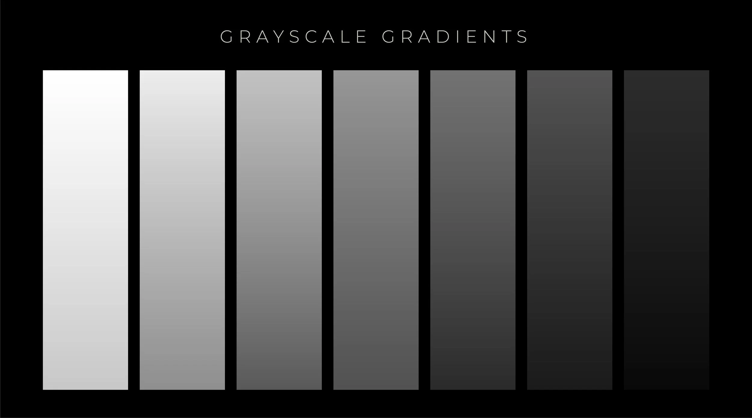 an image showing different greyscale gradients for black and white photography