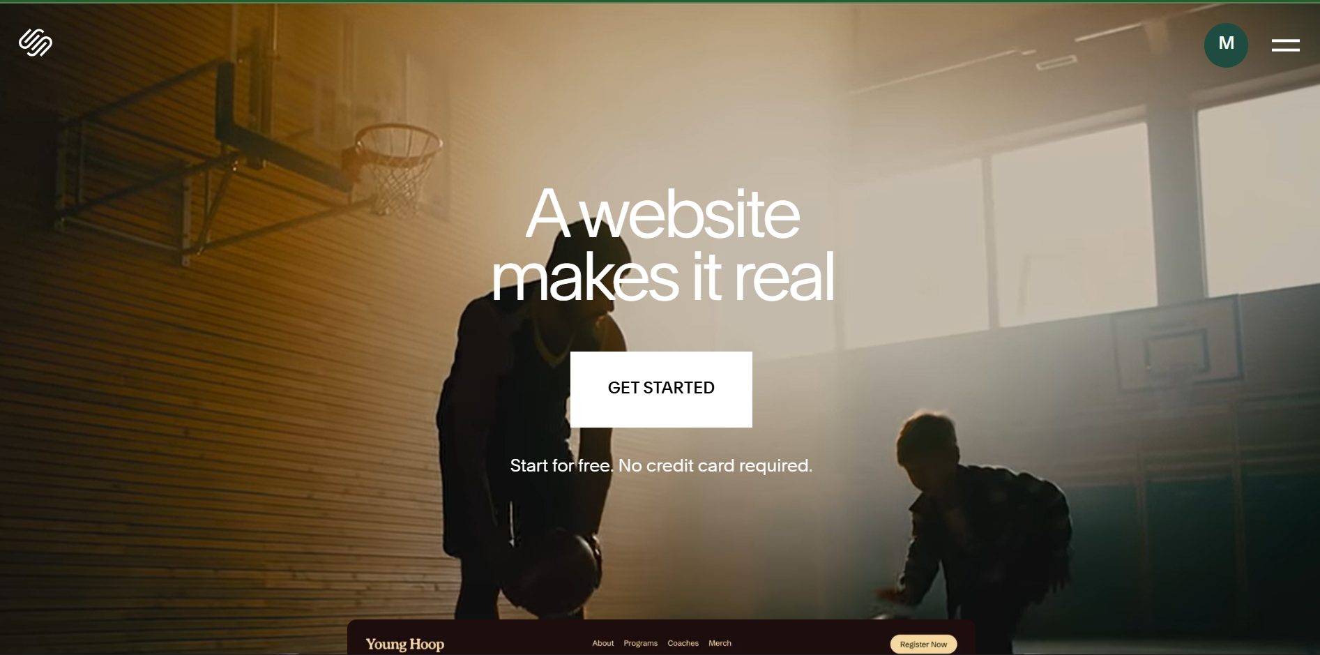 an image showing the Squarespace homepage
