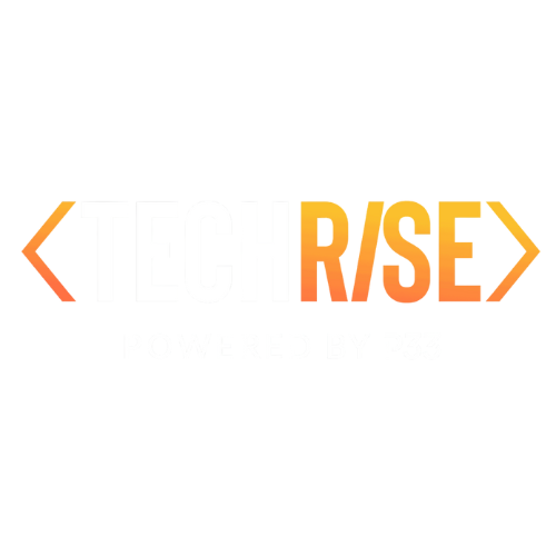 Logo with the text 'The Orange Rose' in bold, colorful gradient letters on a black background.