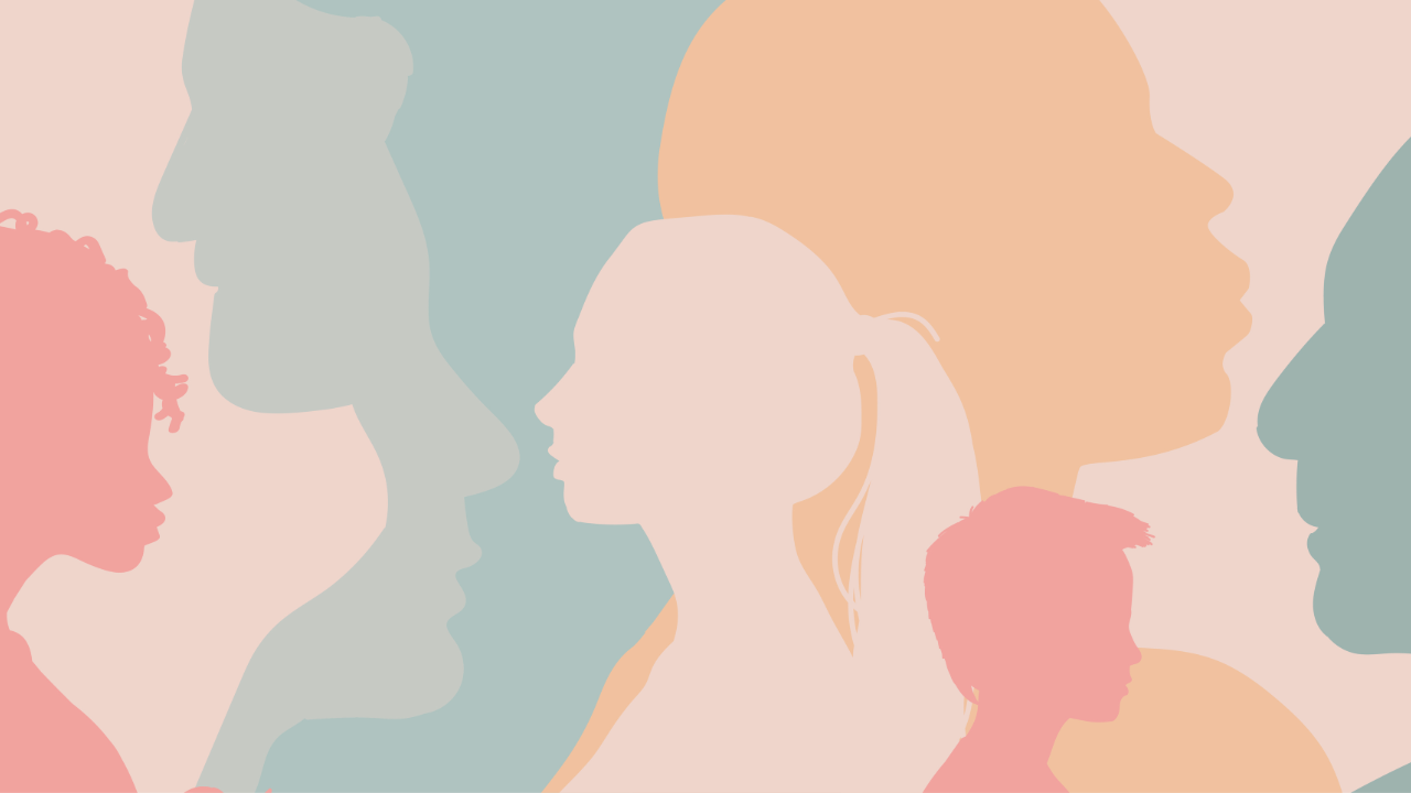 Illustration of diverse women in silhouette, representing women embracing their authentic voices and leadership presence.