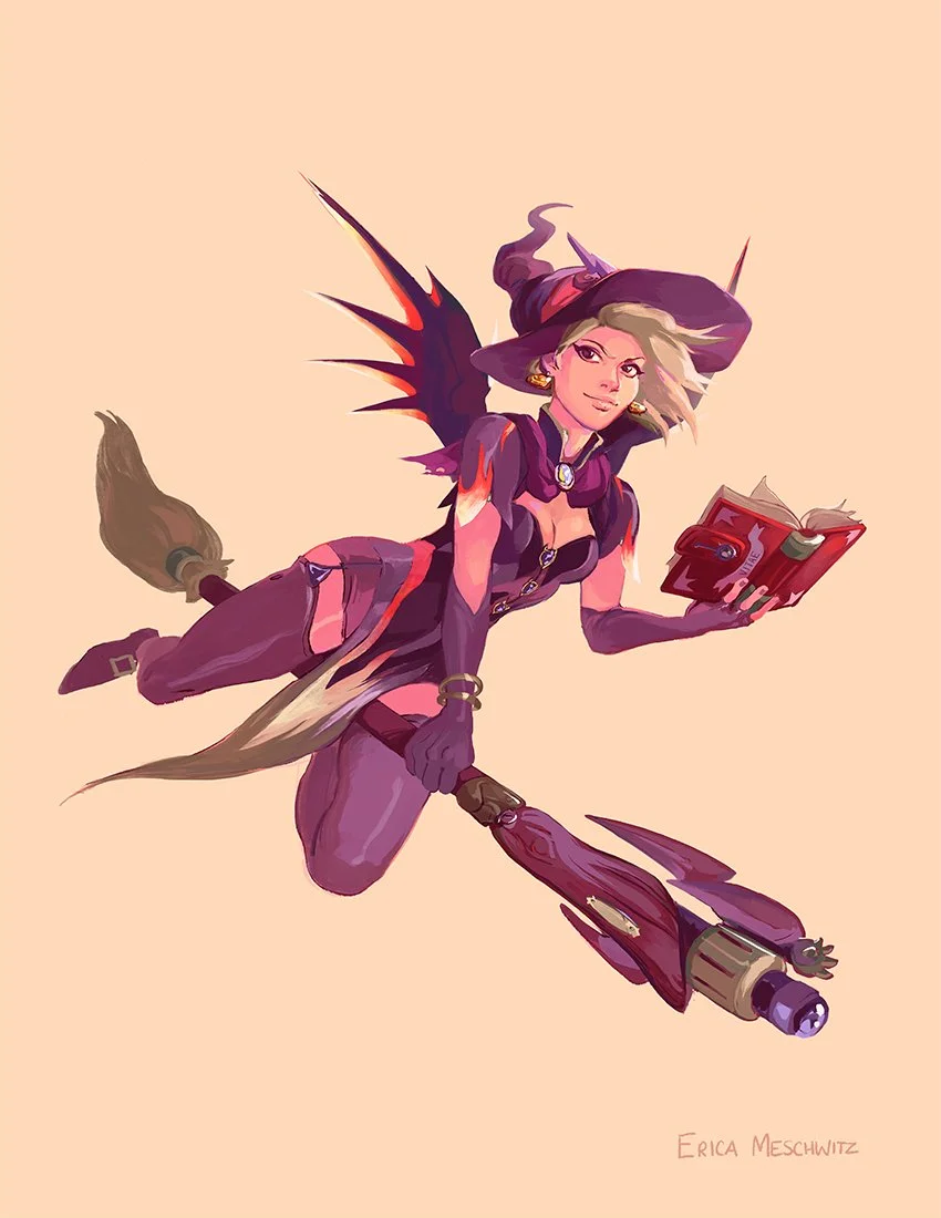 Overwatch Mercy Witch Skin Fanart Illustration Print.jpg