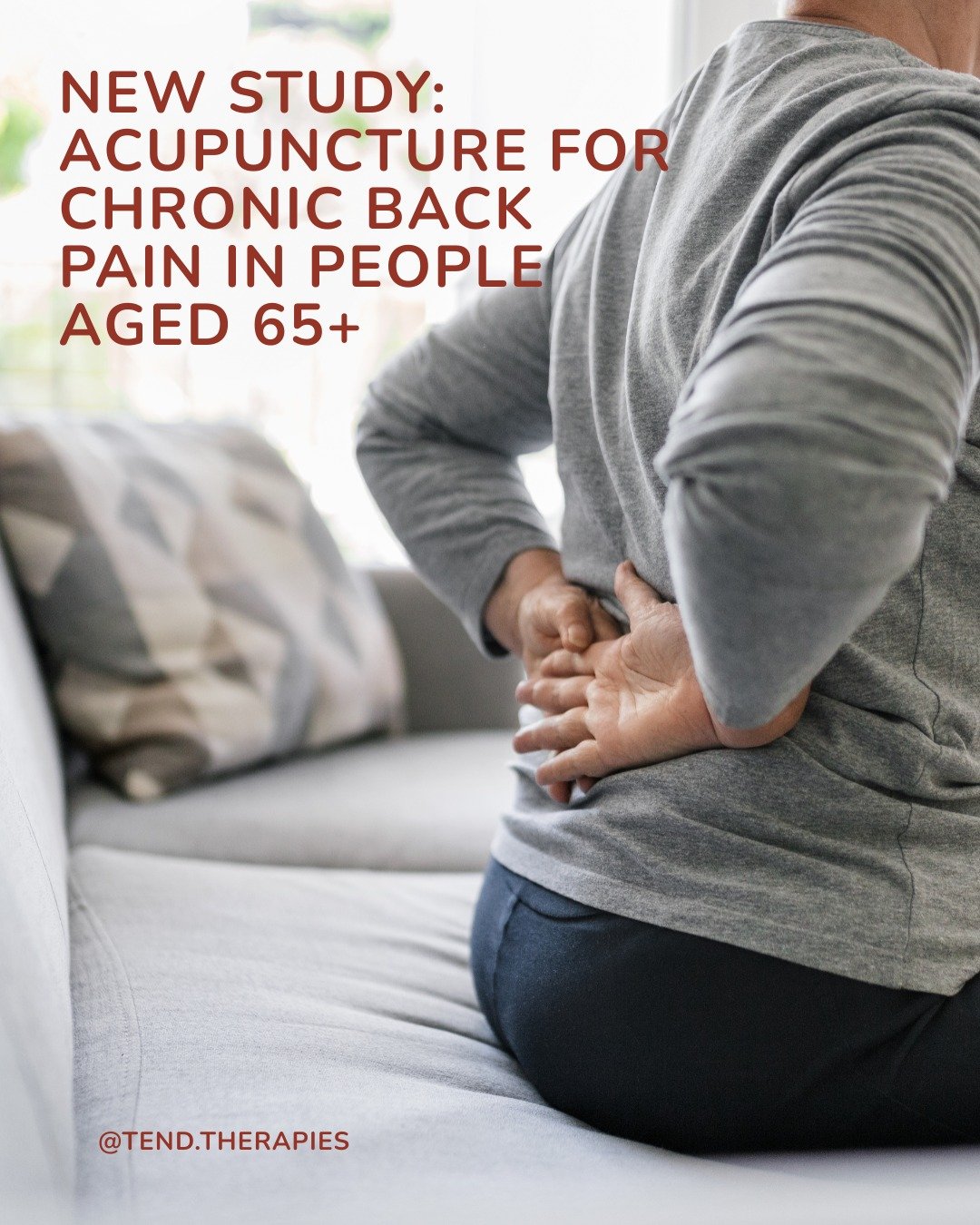 🚨New evidence alert 🚨

A recent JAMA Network Open study found that acupuncture, when used alongside usual medical care, helped people aged 65 and over with ongoing low back pain move more freely and feel less pain compared to just medical care alon