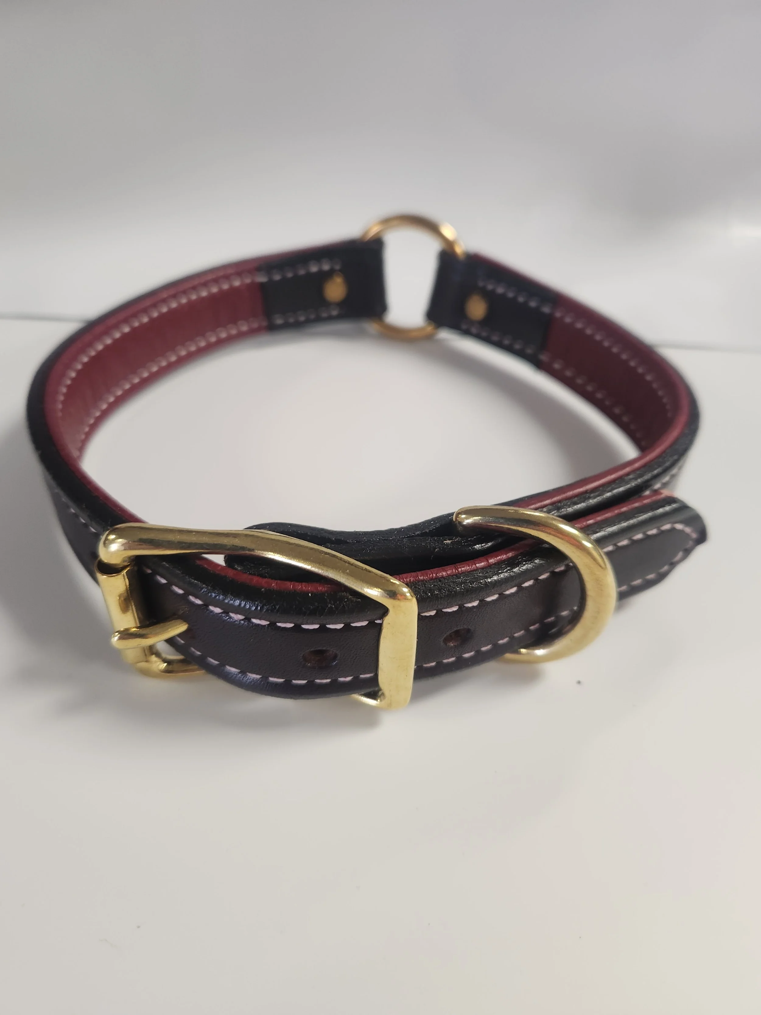 Premium Deluxe Center Ring w/ Dee Dark Brown Bridle w/ Red Buffalo Liner