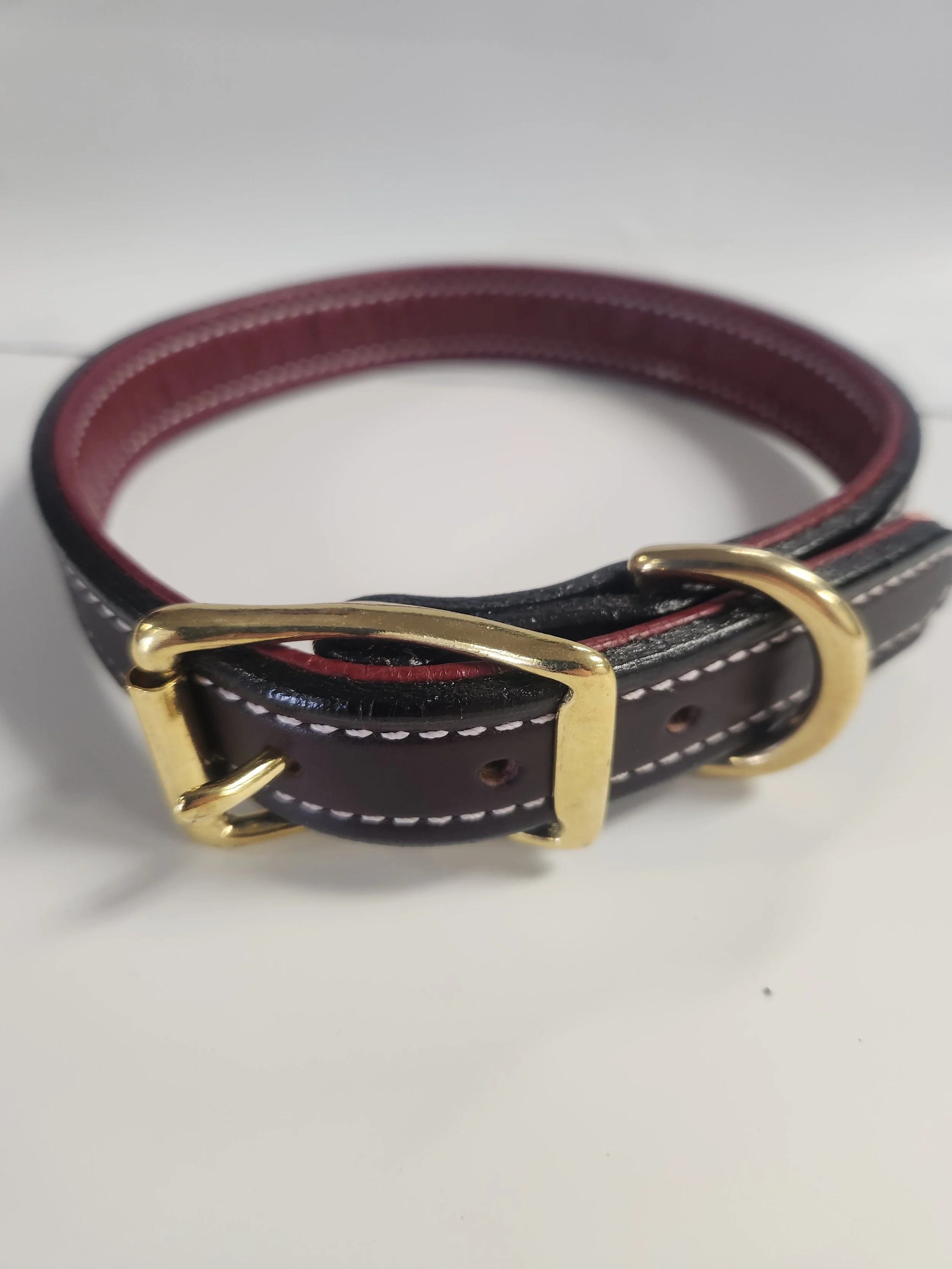 Premium Deluxe Dark Brown Bridle w/ Red Buffalo Liner Standard Dee