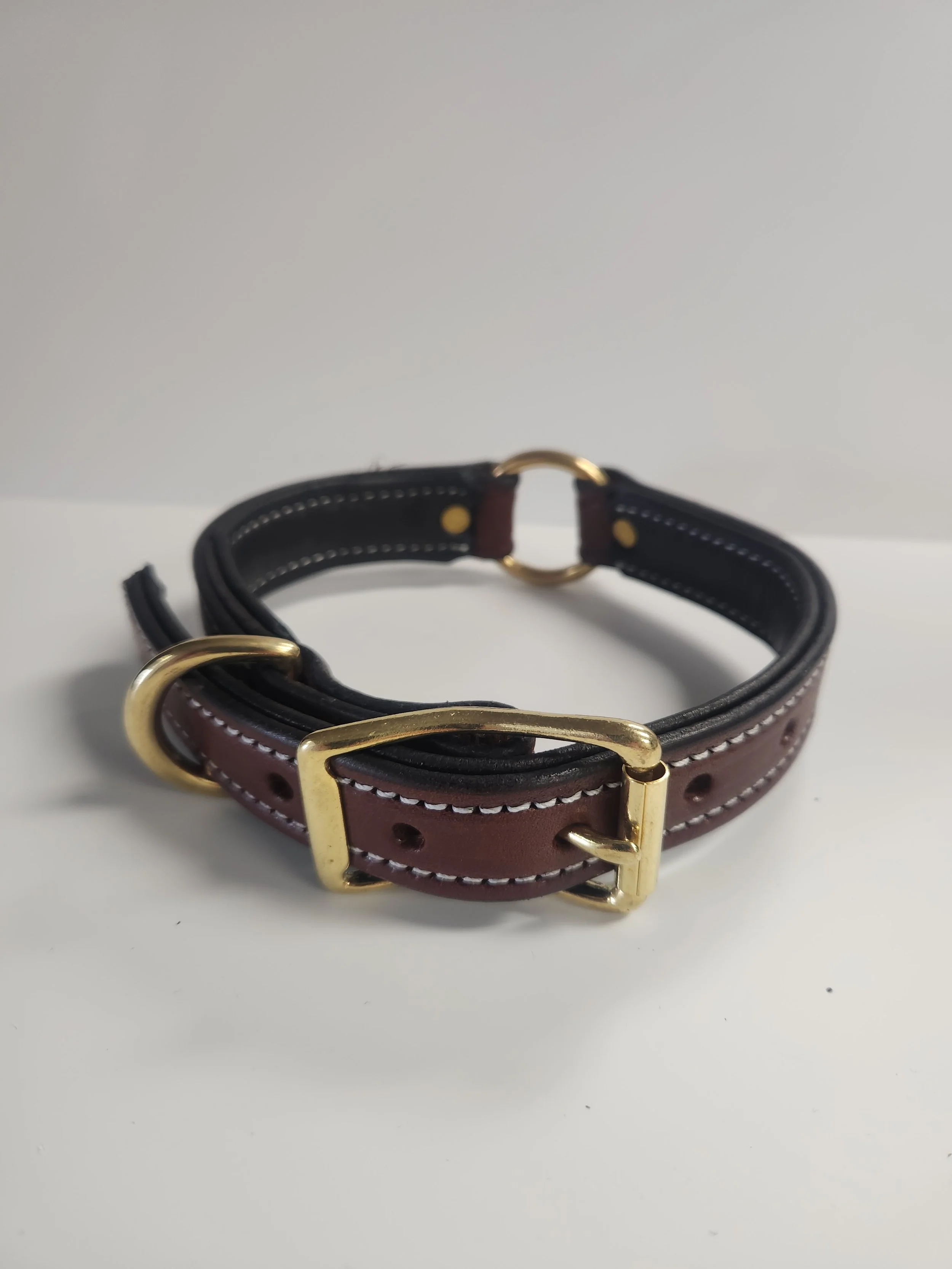 Premium Deluxe Center Ring w/ Dee Mahogany Bridle w/ Black Elk