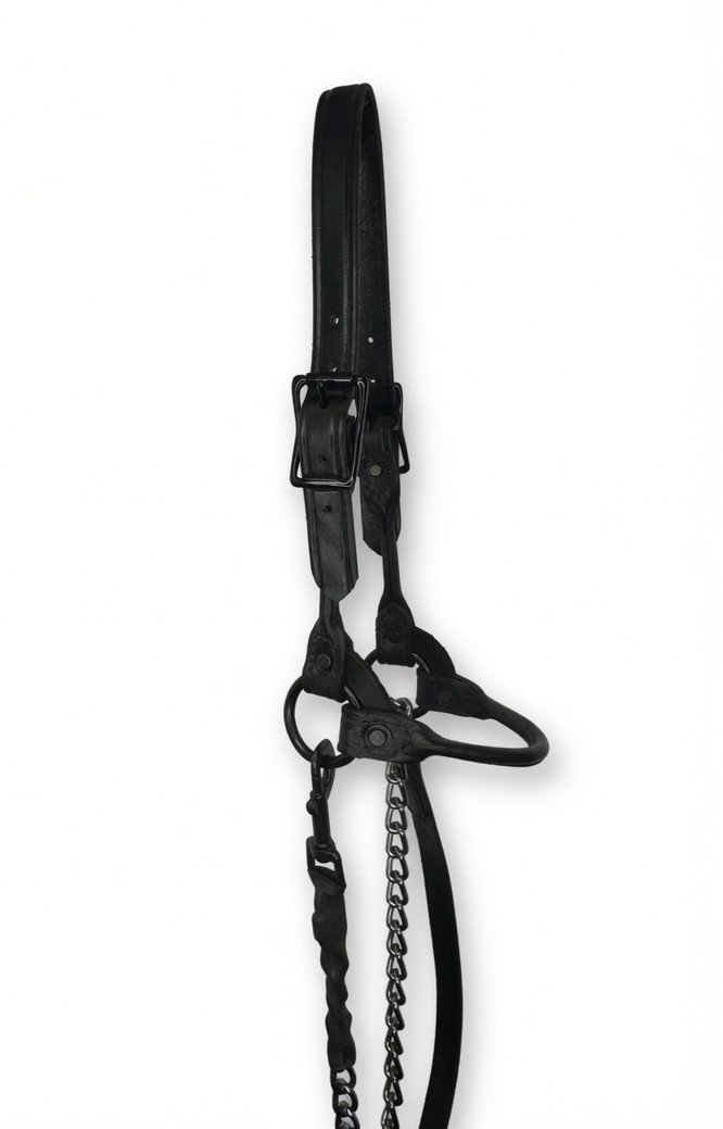 Black Leather Cattle Halter