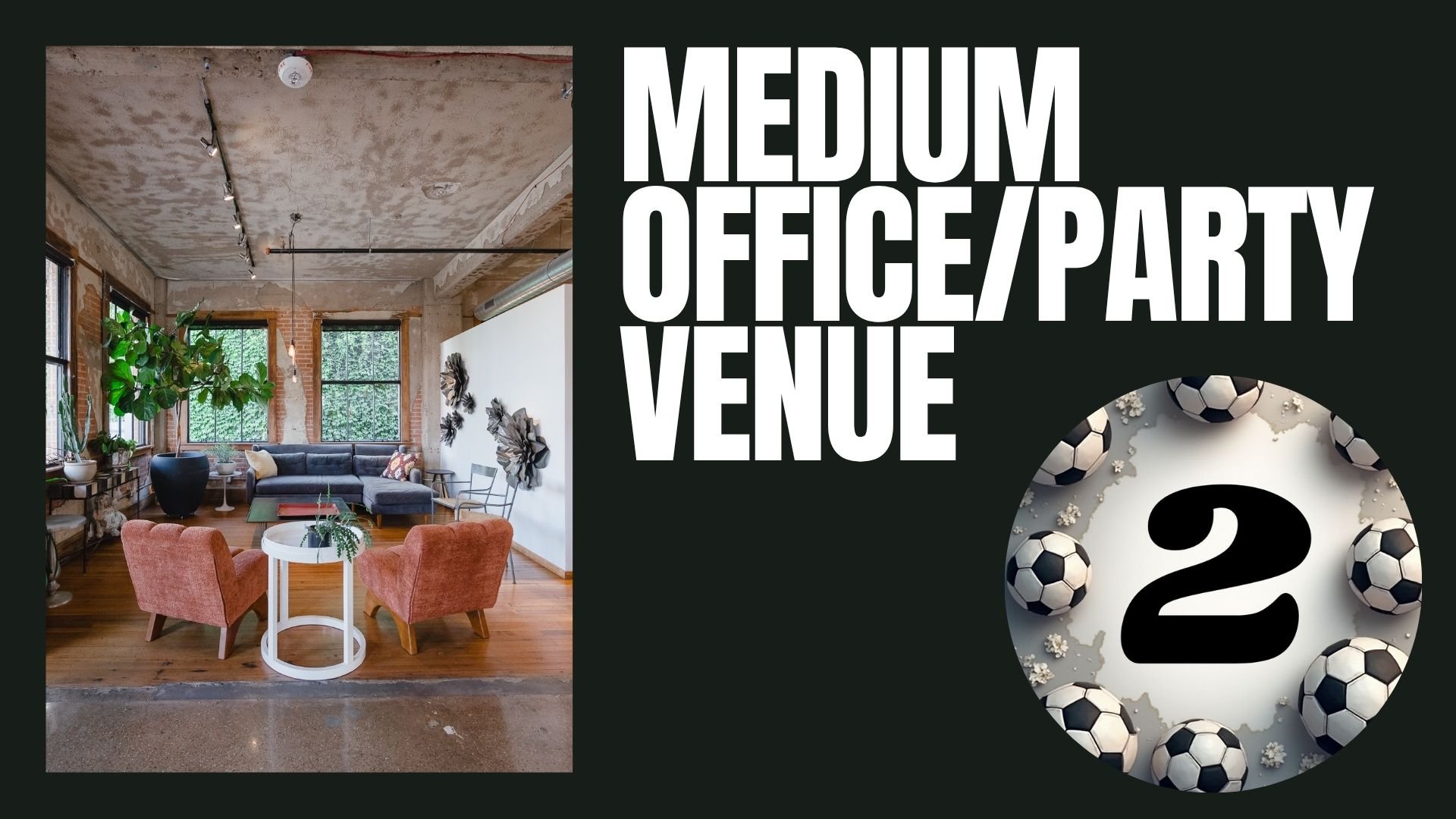 A stylish loft-style room with large windows, potted plants, a string of lights on the ceiling, a comfortable sectional sofa, colorful accent pillows, and modern wall art. The space is decorated with warm wood flooring and contemporary furniture, creating a cozy atmosphere.