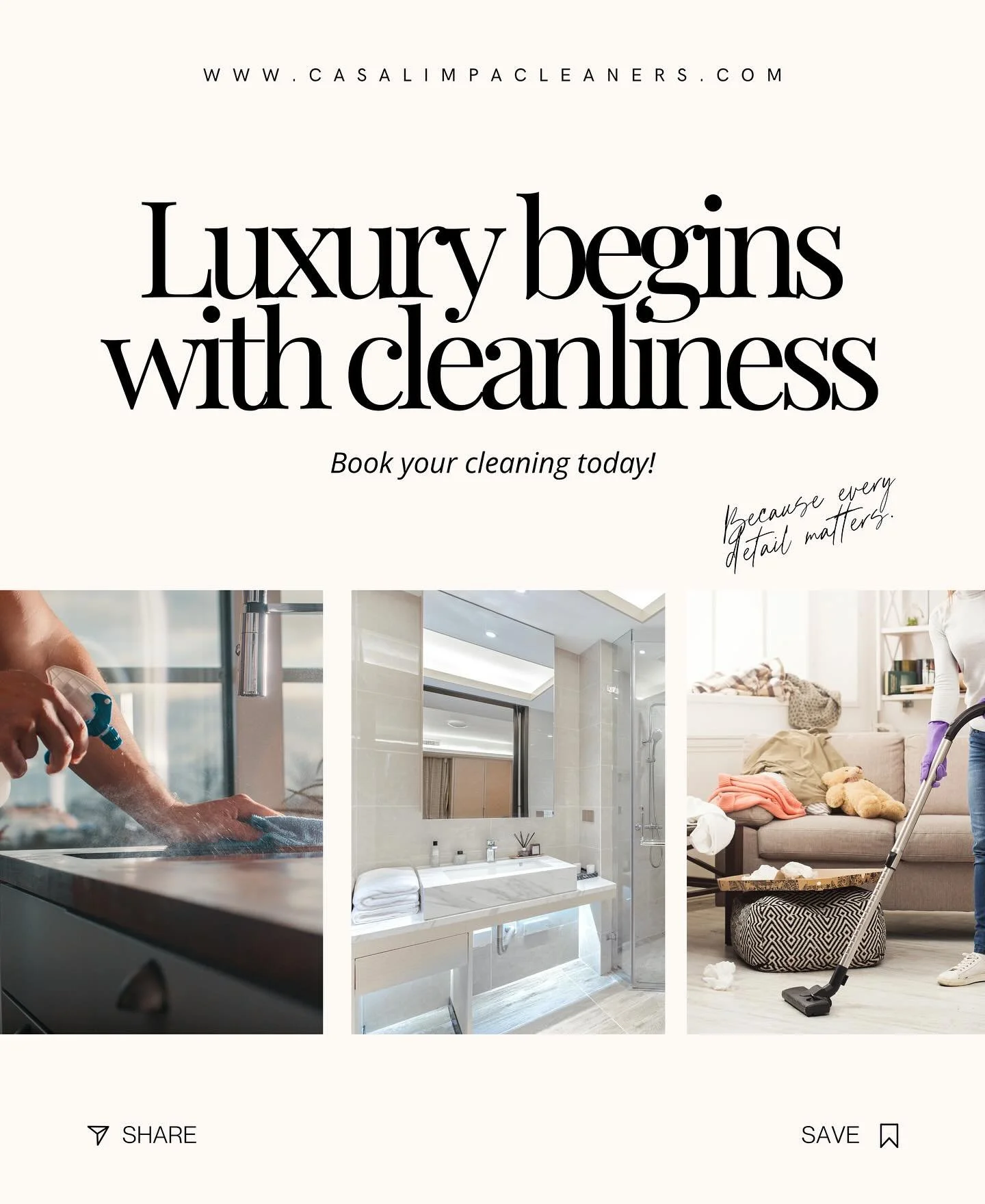 Welcome to Casa Limpa Cleaners

Your trusted partner in professional home cleaning across Metro Atlanta.

✨ What We Do
&bull; Standard &amp; Deep Cleaning
&bull; Move-in / Move-out Cleaning
&bull; Eco-friendly products available upon request

🌿 Why 