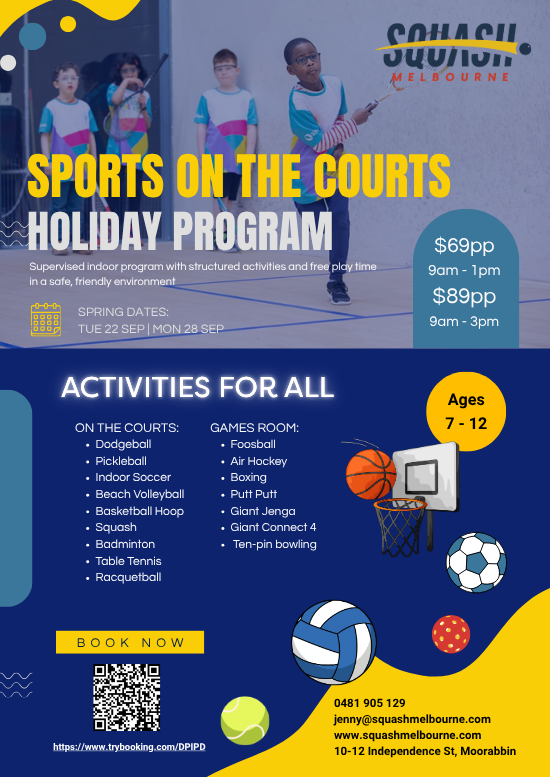 Sports on the Courts Holiday Program Flyer