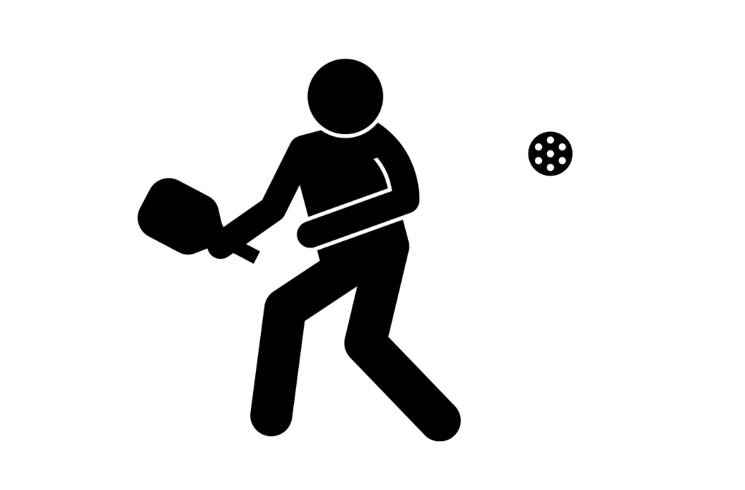 Someone playing pickleball