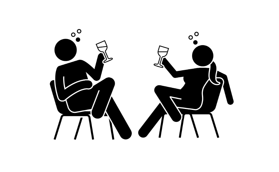 People drinking wine or beer