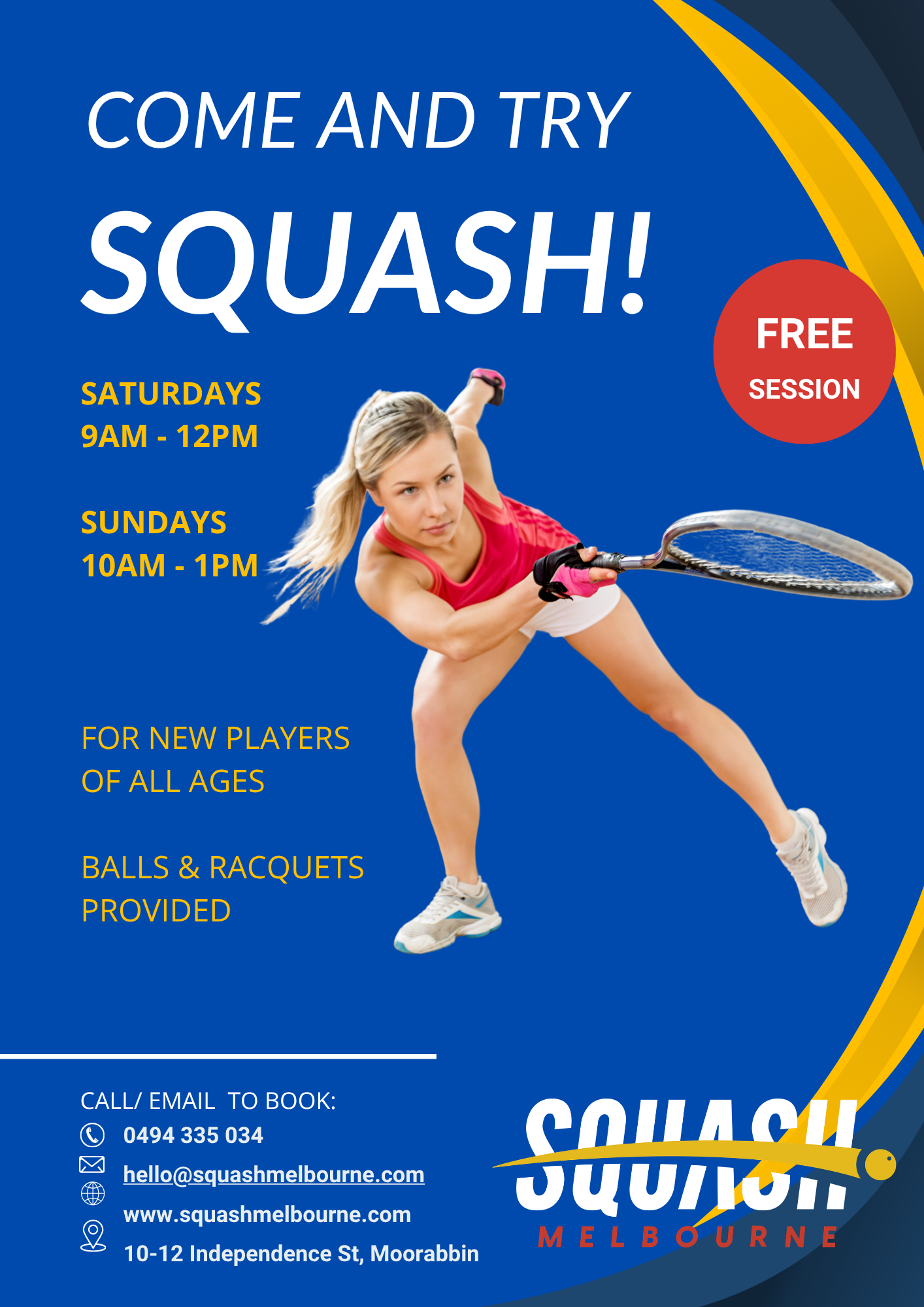 Come and try squash with a free session