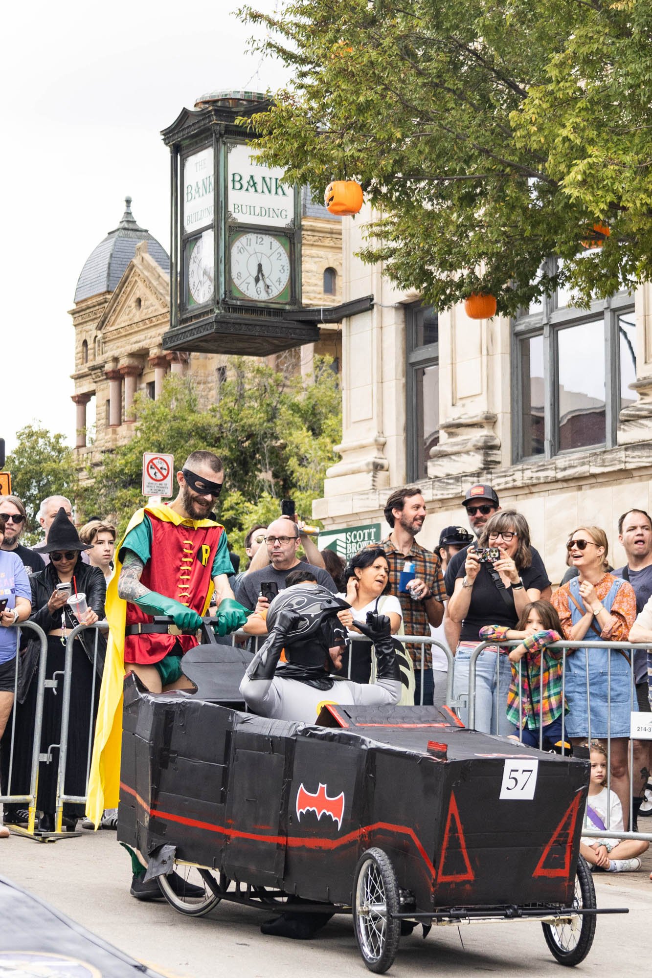 Lined up in position for the first race, Gilley poses for the crowd. 