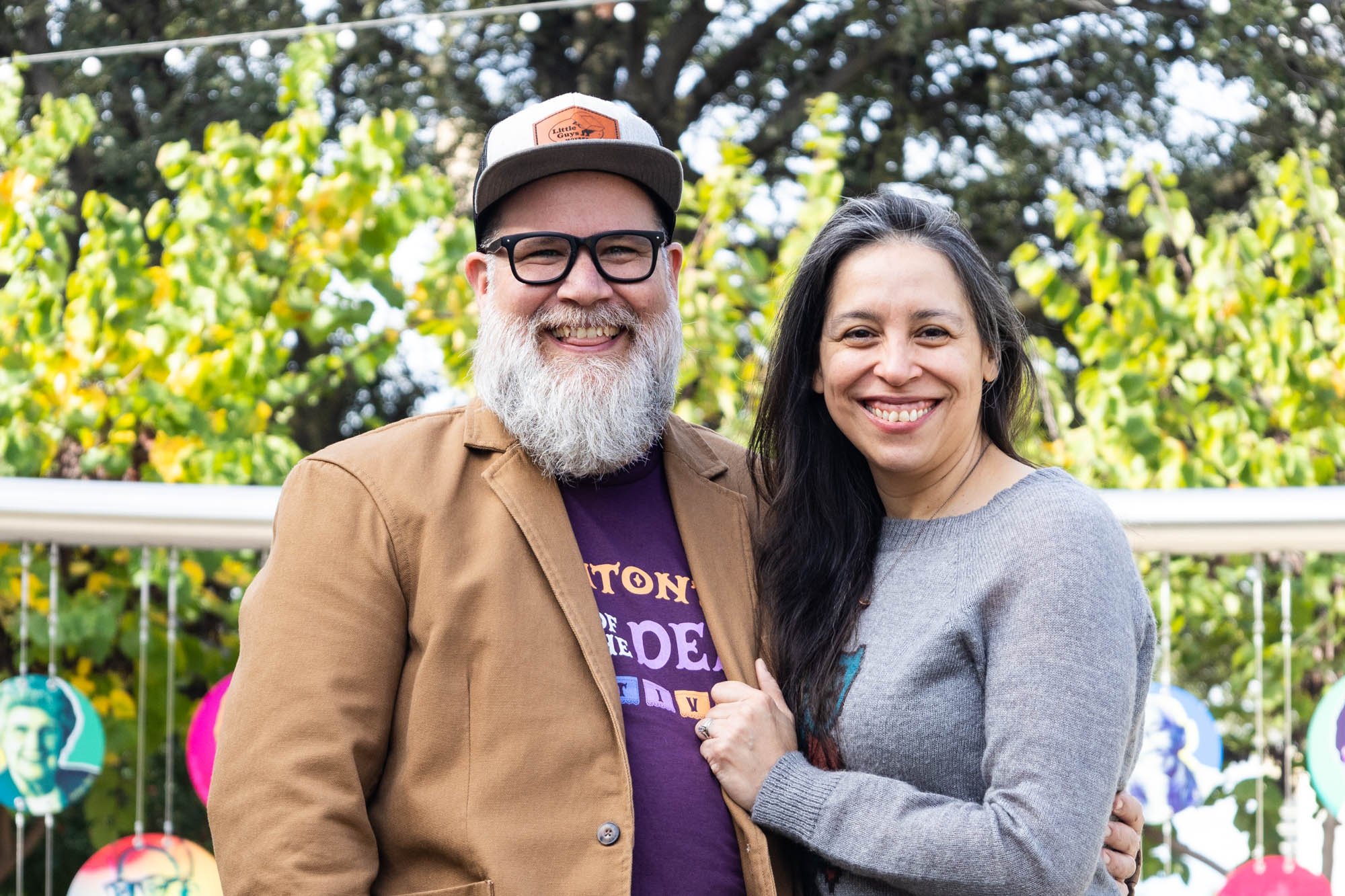 David Pierce smiles for a photo with his wife Jessica, who aided in the preparations for the musical.