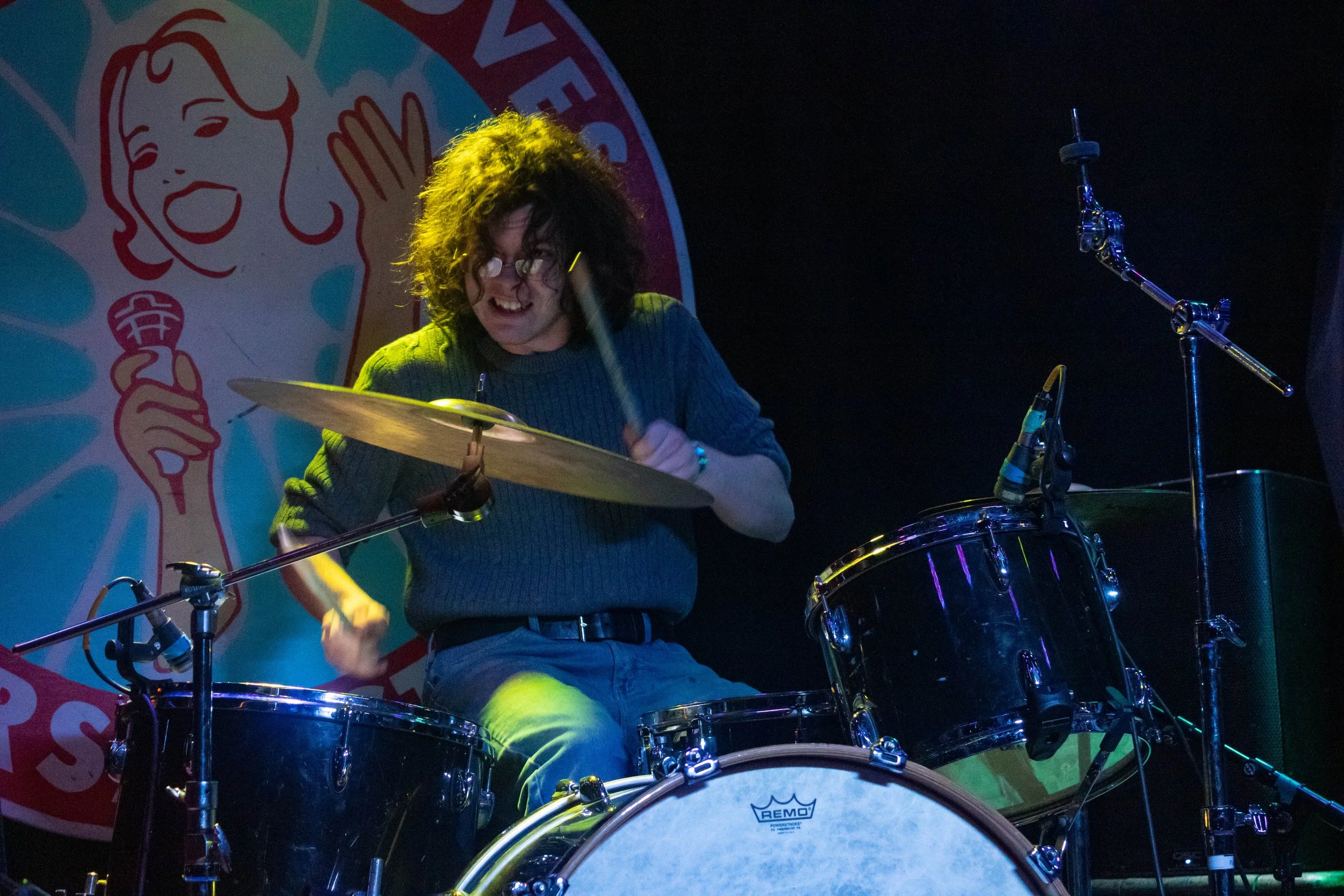 Drummer Zakk Gilmore beats the intro to "sonic."