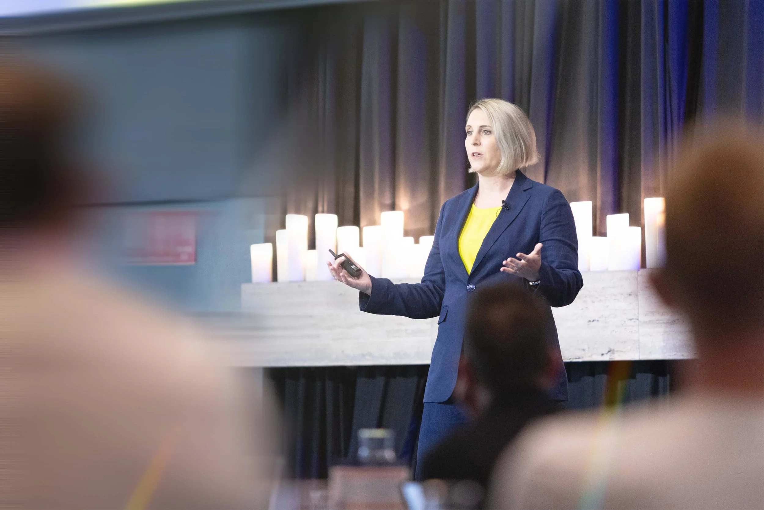 Fiona Wilhelm talking at the Quantaco Conference, talking to the company about AI implementation.