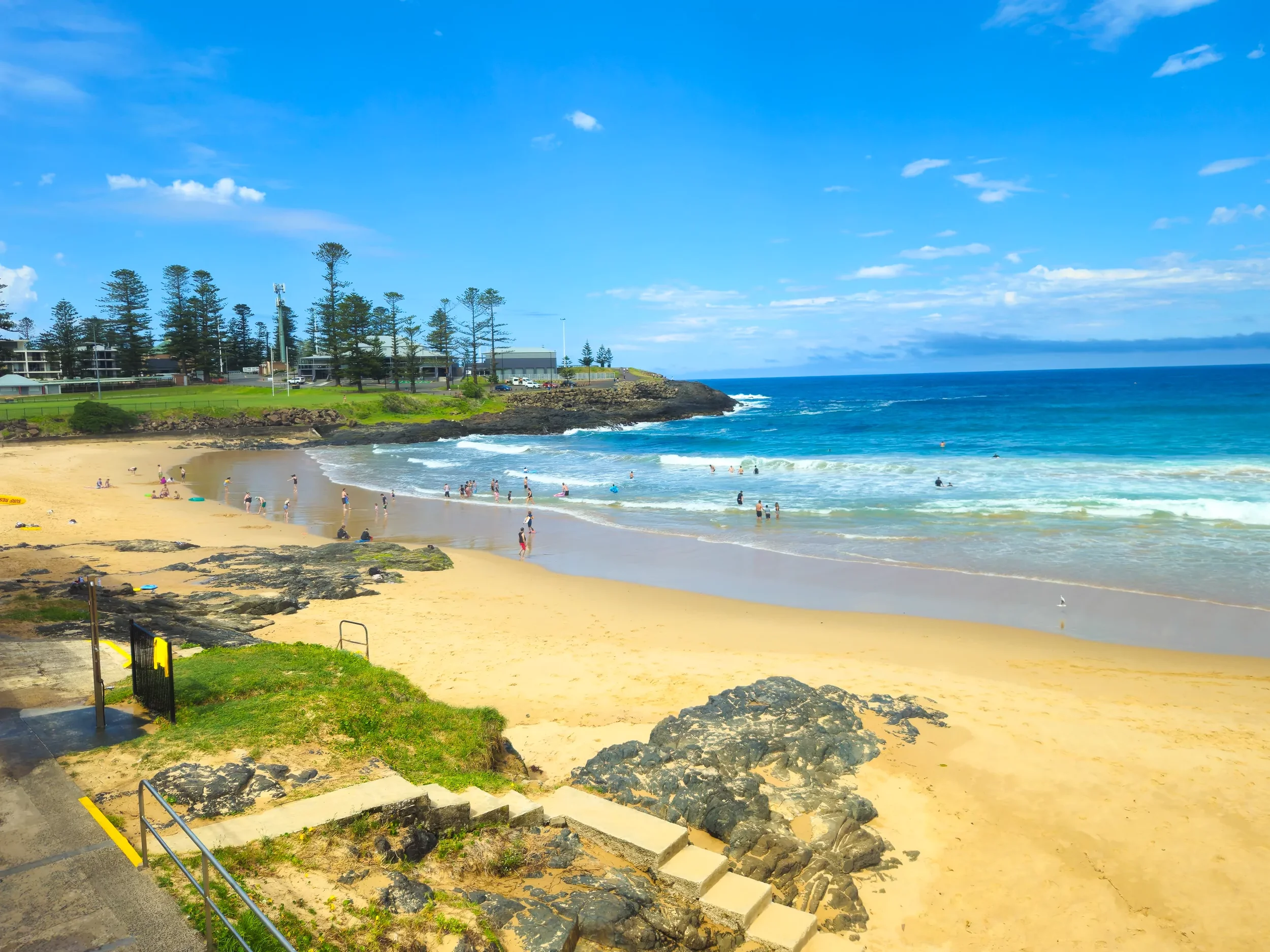 The view from the terrace at the Surf Lifesavers club. It's a bit of a stretch but it's as close to a beach bar as you'll find in this neck of the woods.