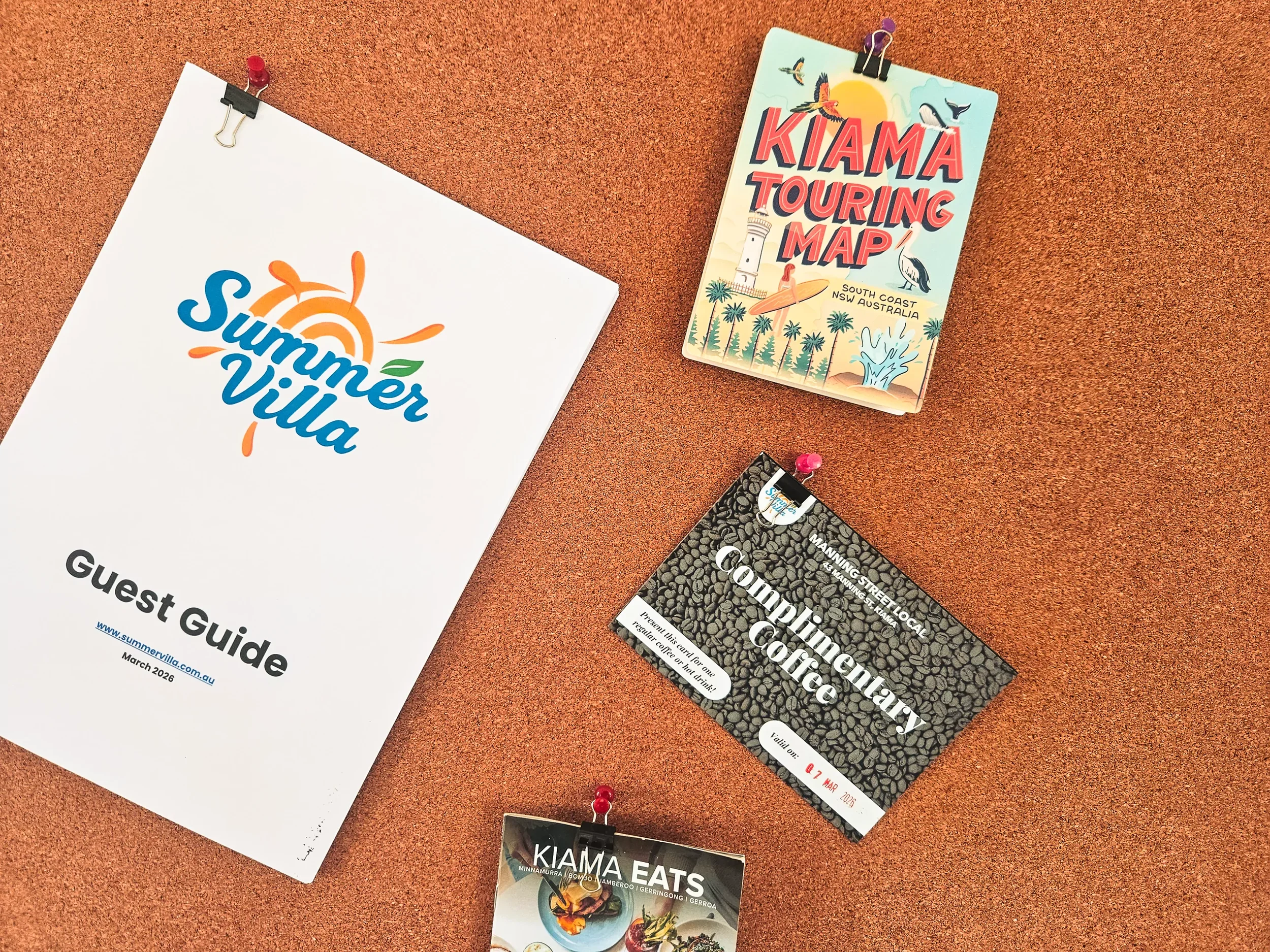 Complementary coffee vouchers and a comprehensive guest guide