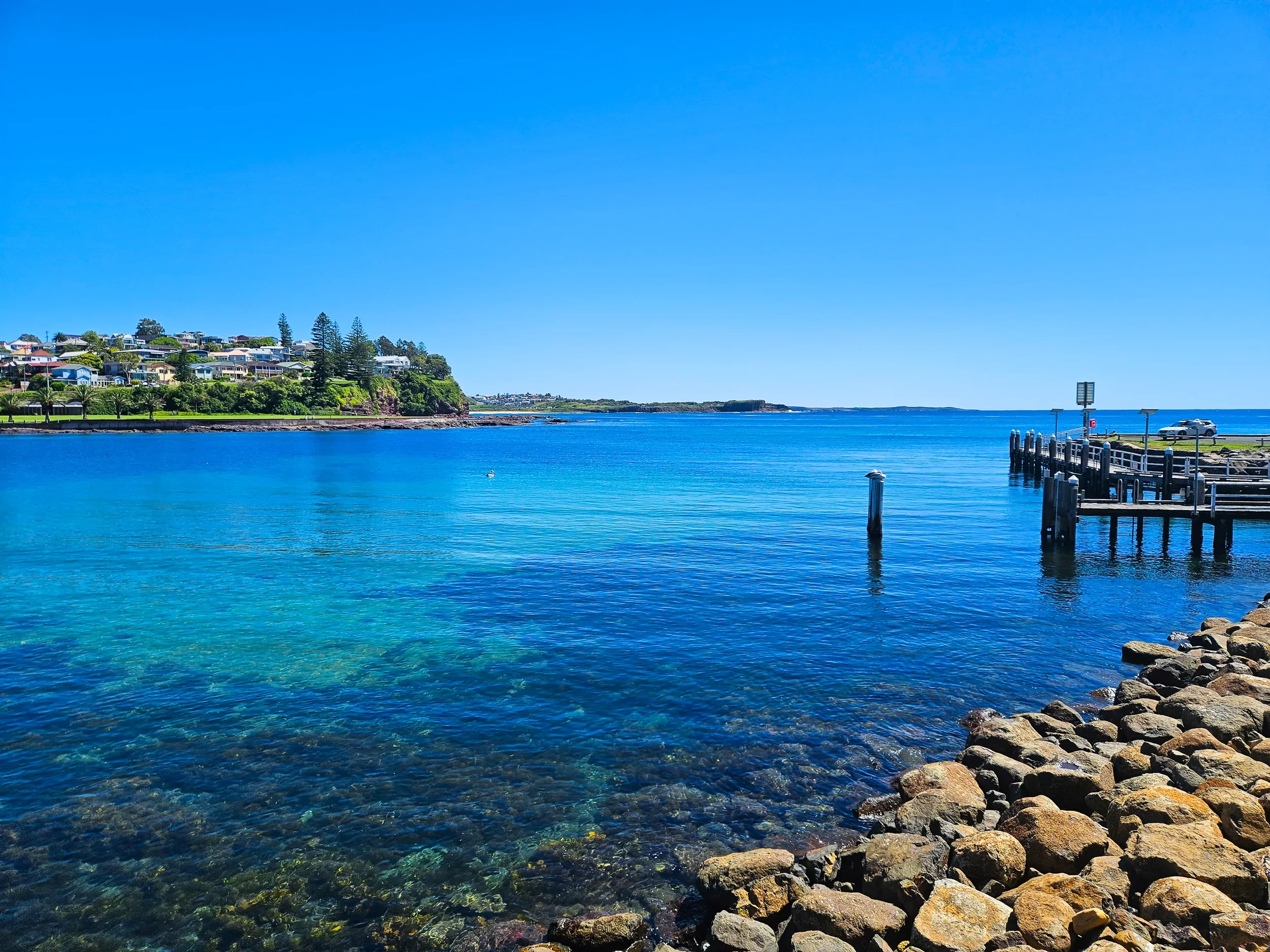 Impossibly beautiful - you'll see pelicans and (if you're lucky) rays on the boat ramp here