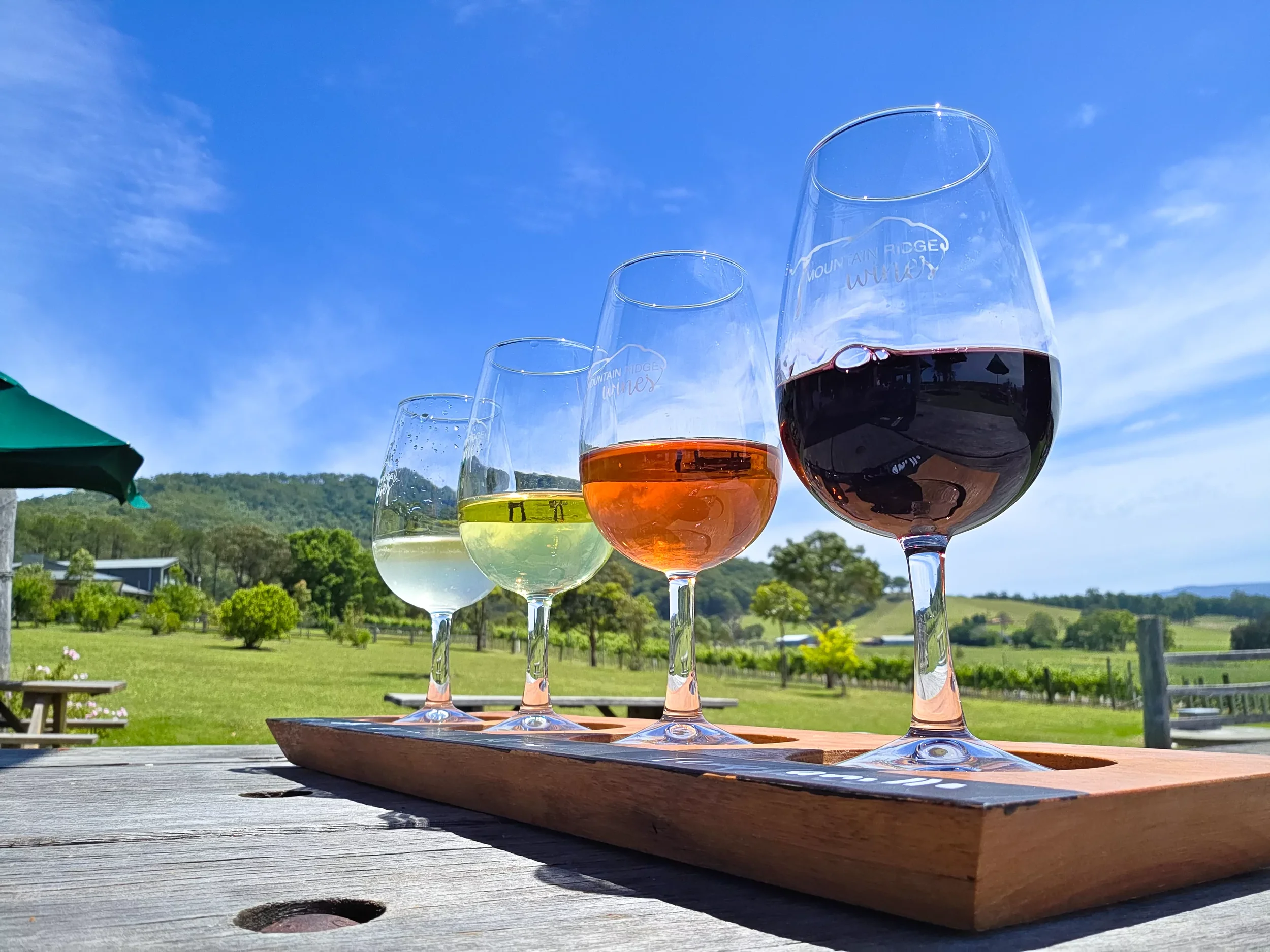 For a change of pace, head to the Mountain Ridge vineyard. Rind ahead to reserve a table. On a day like this, the outdoor tables are at a premium. The food is great with an in-house pizza oven.