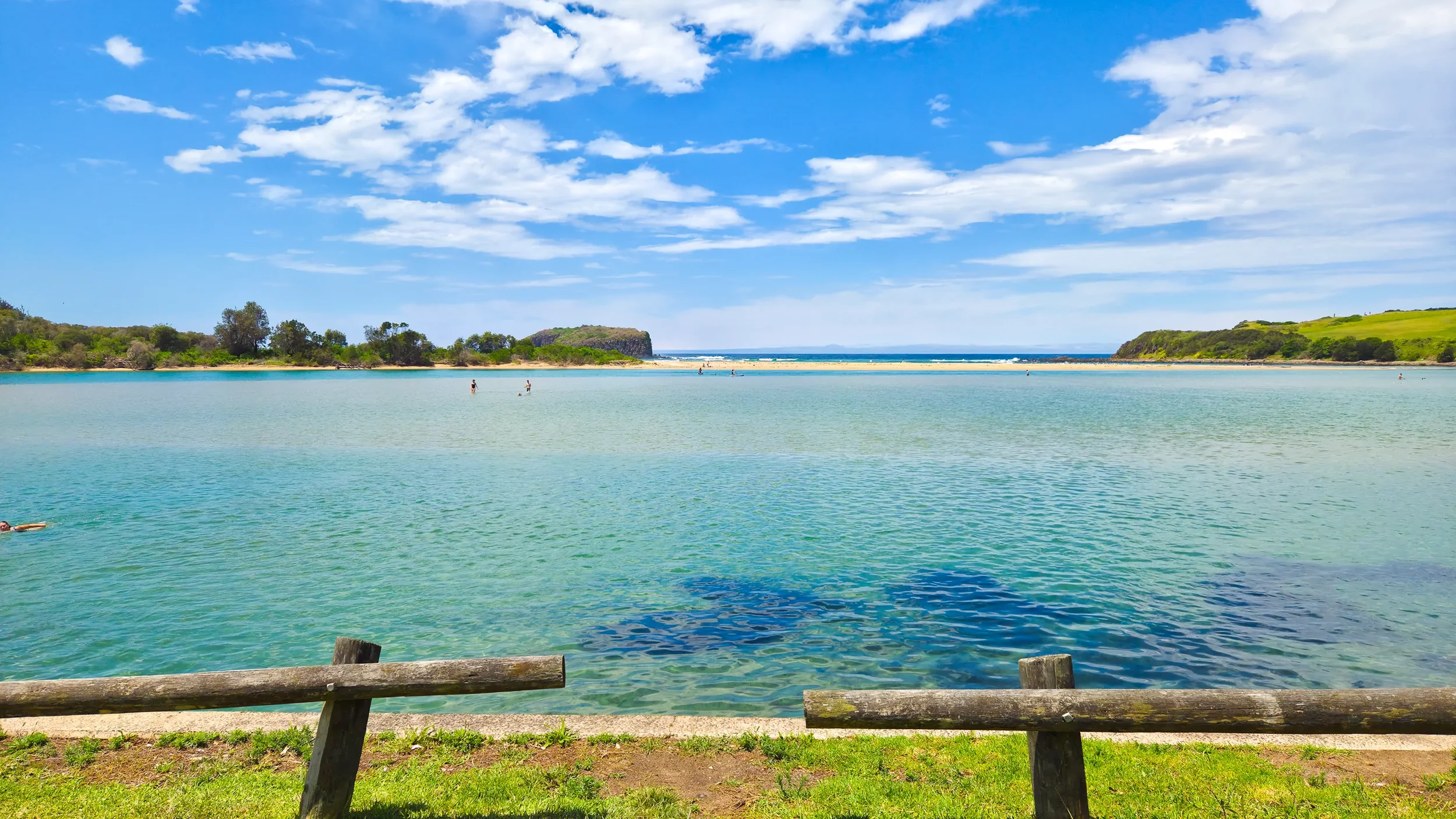 Minnamurra lagoon. The ultimate wild swimming spot.. dry off on the grass with a coffee from the nearby Minnamurra Coffee Shop.