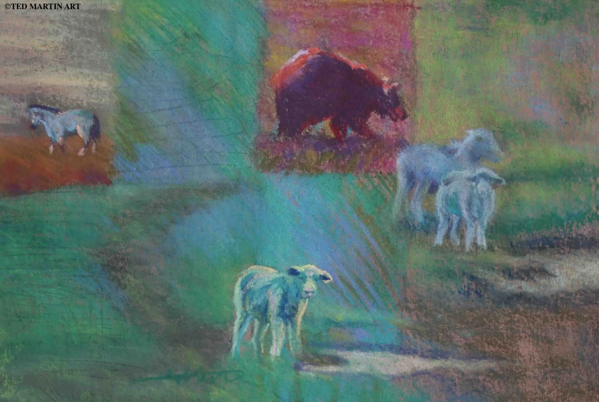 "Red Bear" -
Oil Pastels -
20"x30"