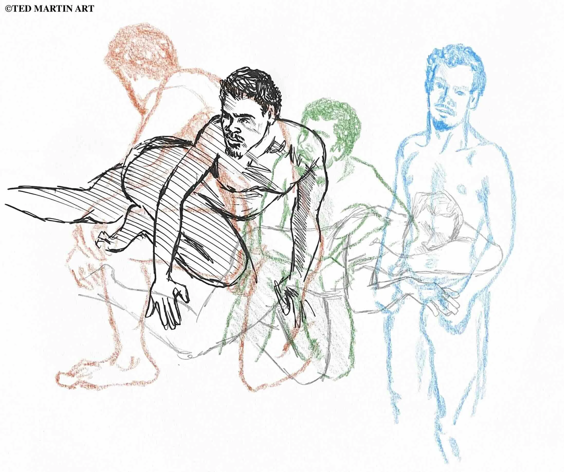 "Life Drawing" -
Drawing (Gel Pen & Colored Pencil) -
14"x17"