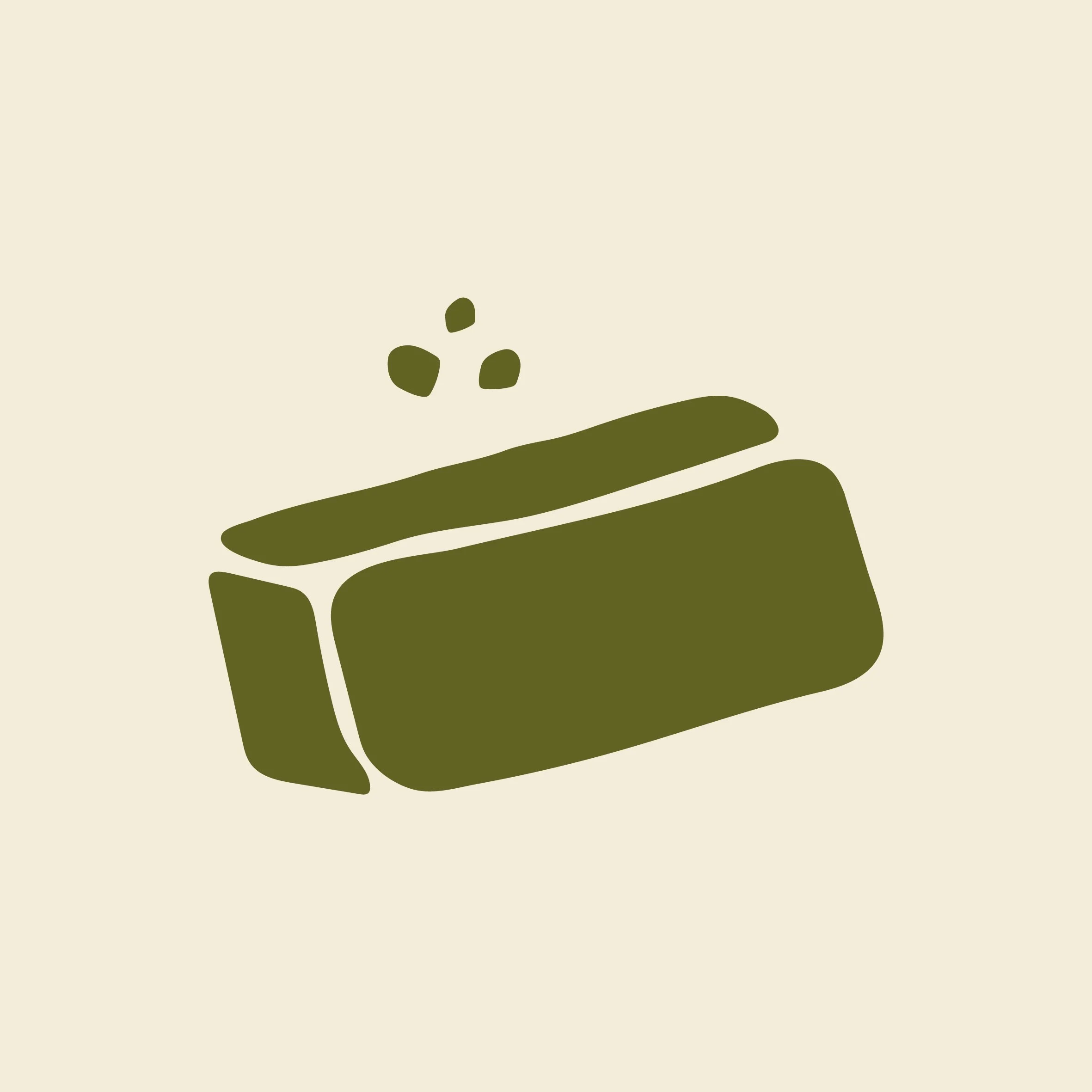 Simplified illustration of a block of butter with salt being sprinkled on top.