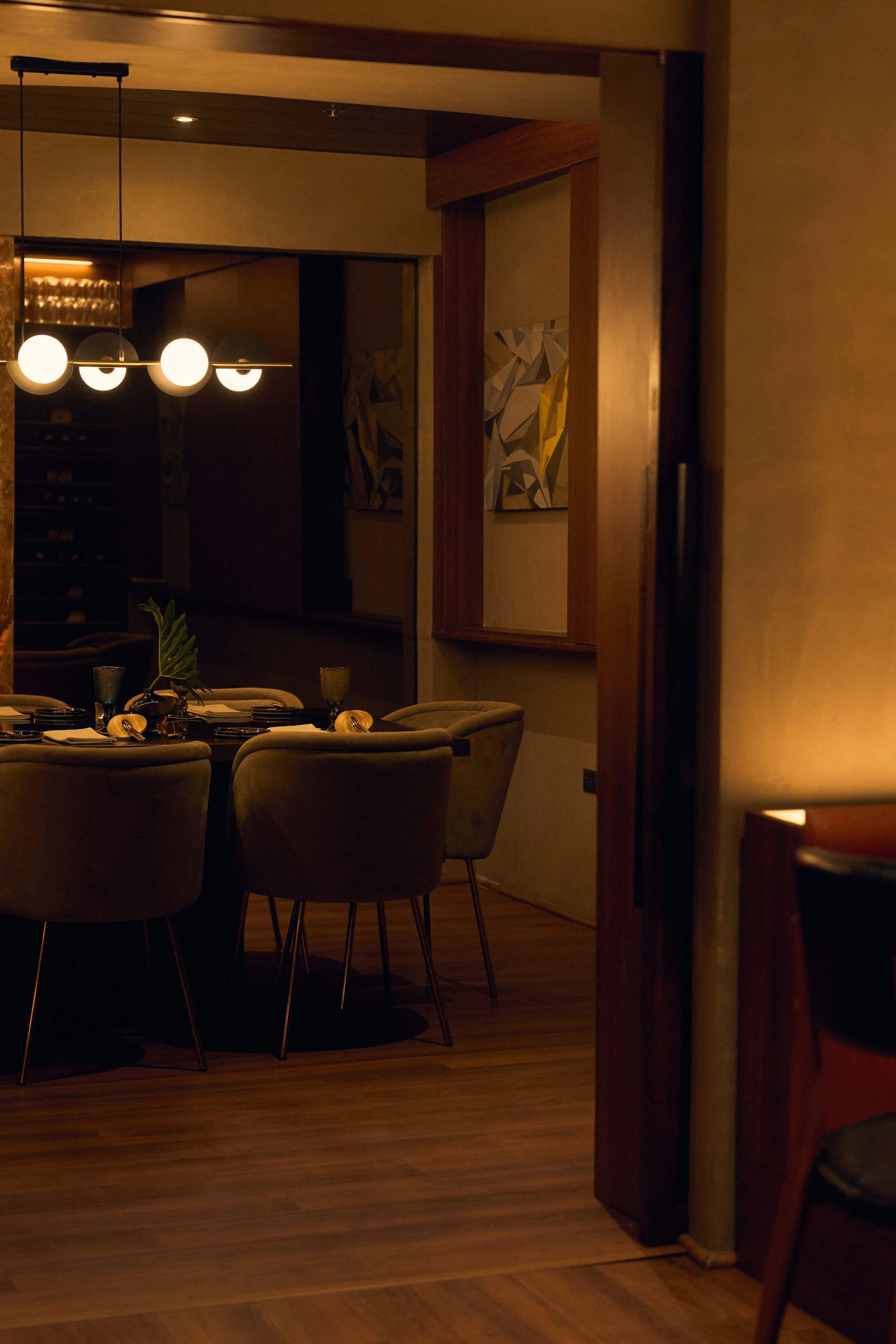 A glimpse of Restaurant Idalia's dining table
