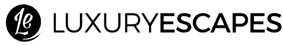 Luxury Escapes logo with black and white design