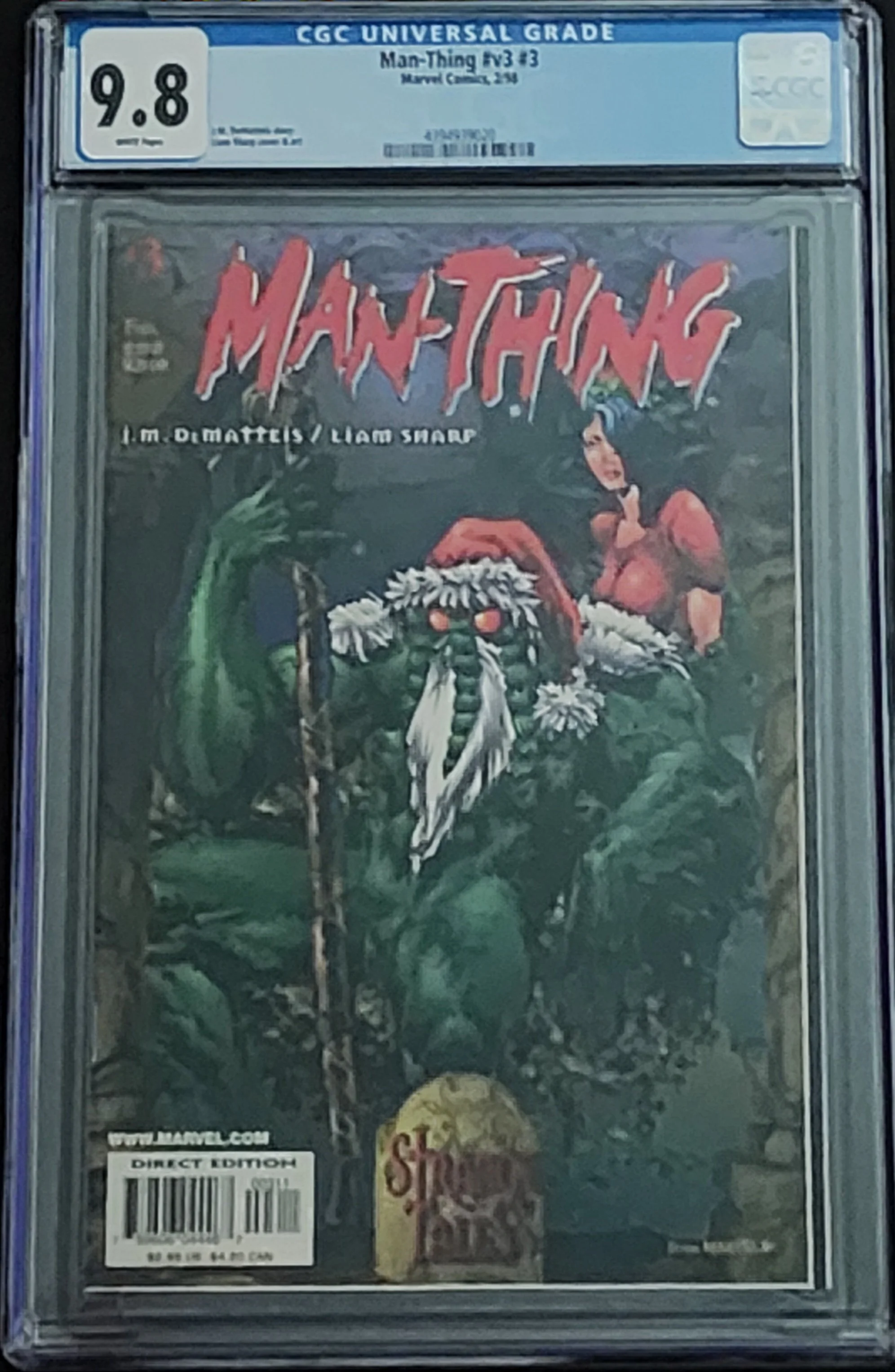 Man-Thing #3 CGC 9.8 White Pages Liam Sharp Cover & Art Marvel Comics 1998