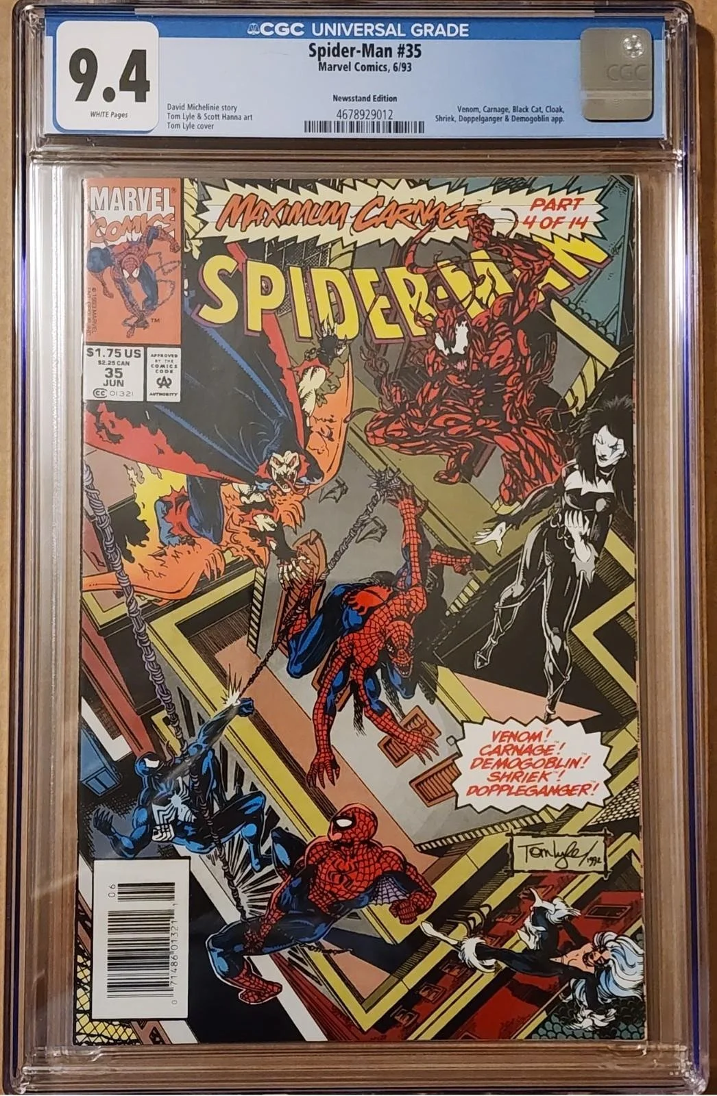 Spider-Man #35 (Marvel Comics June 1993) - CGC Graded 9.4 1st cover of Shriek