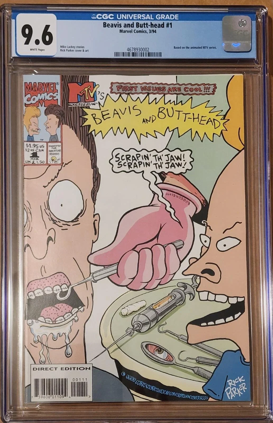 BEAVIS and BUTT-HEAD #1 CGC  9.6 Graded 1st COMIC BOOK APPEARANCE!