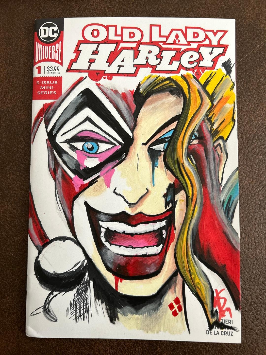 CUSTOM ART - Old Lady Harley #1 Blank with Art
