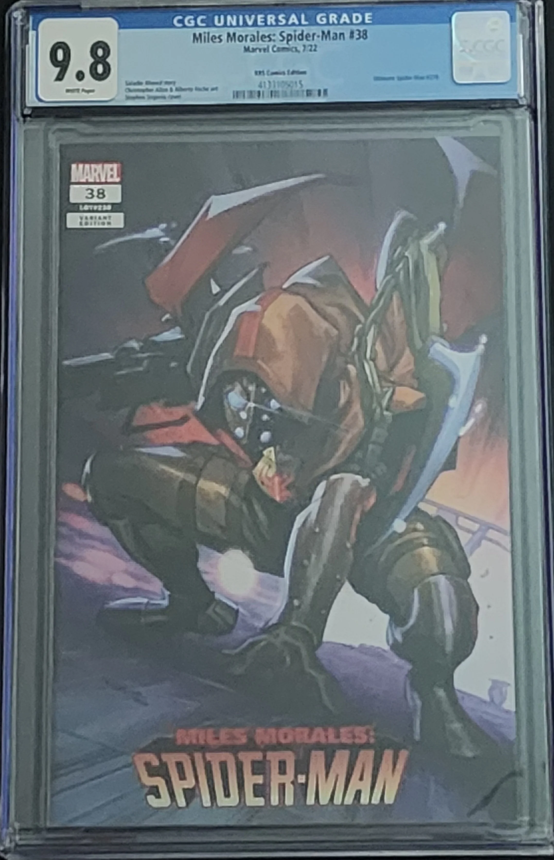 Miles Morales Spider-Man #38 CGC 9.8 White Pages 1st App Spider Smasher KRS Variant