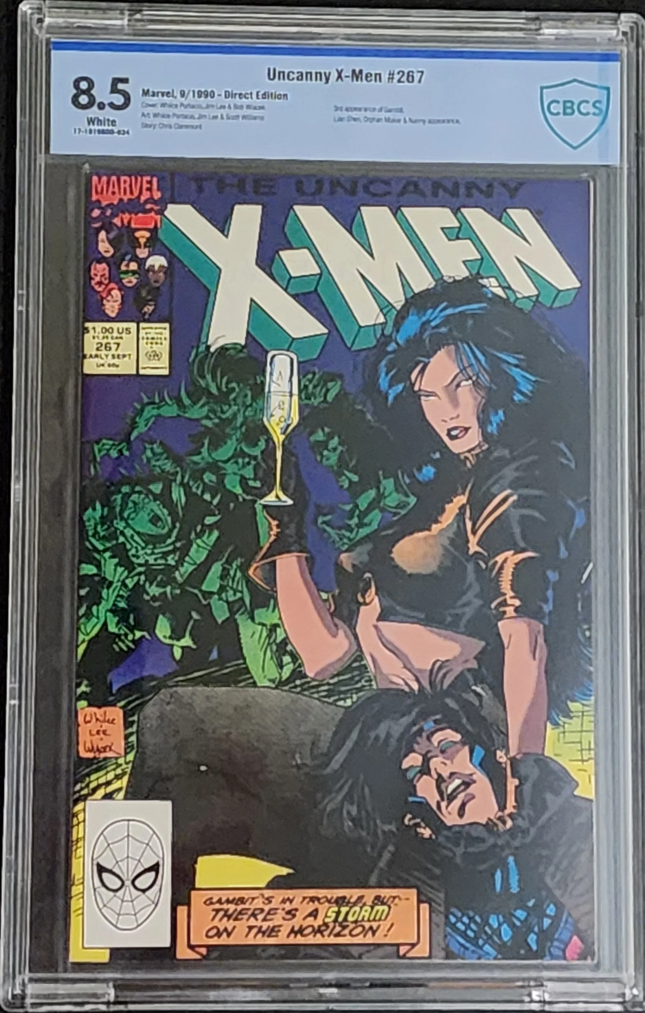 Uncanny X-Men #267 CBCS 8.5 White Pages 3rd Appearance Gambit Marvel 1990