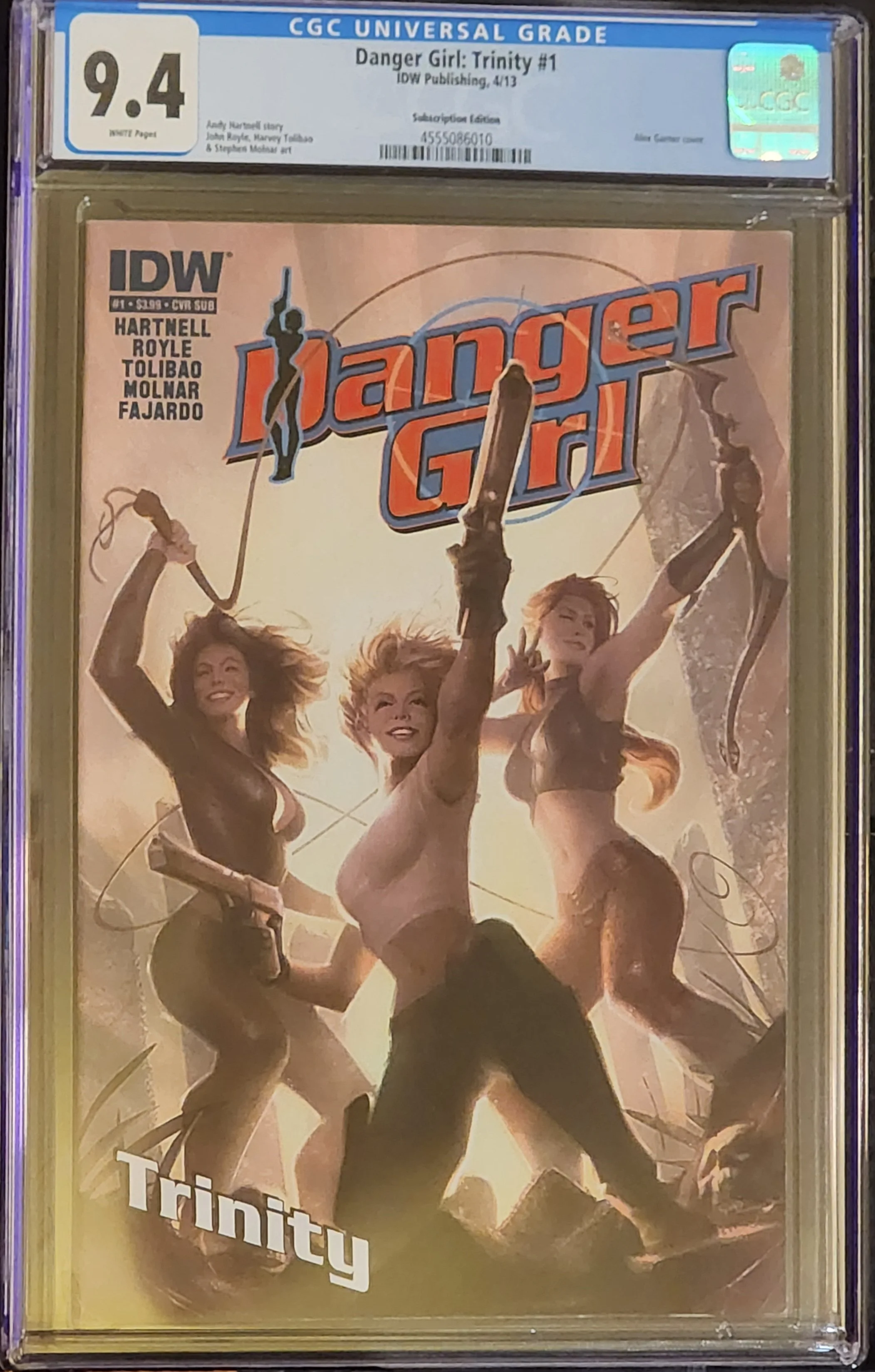 Danger Girl Trinity #1 Subscription Cover CGC 9.4 White Pages IDW 2013 Key
