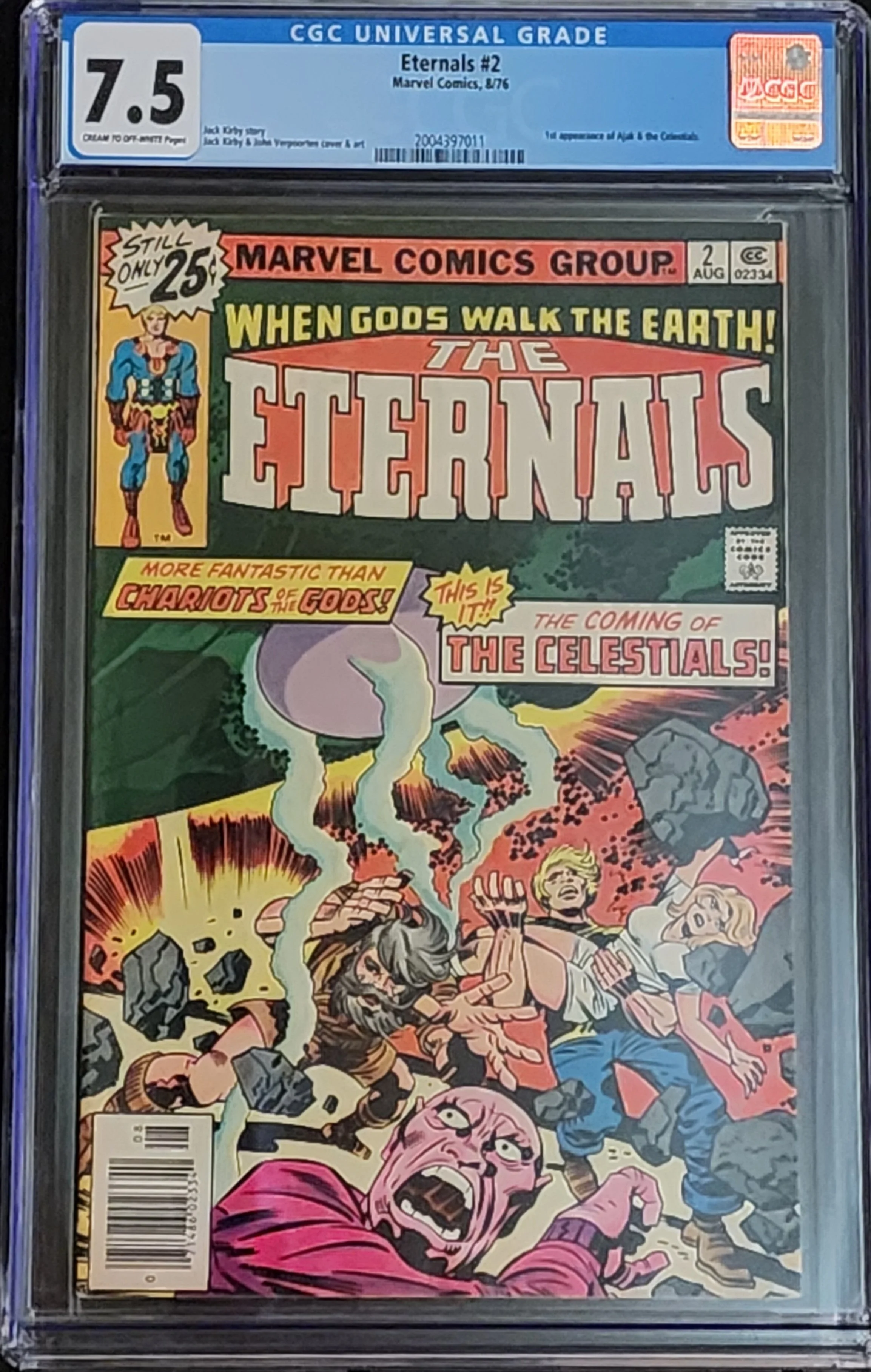 Eternals #2 CGC 7.5 1st Appearance Ajak & Celestials Jack Kirby Marvel 1976 Key