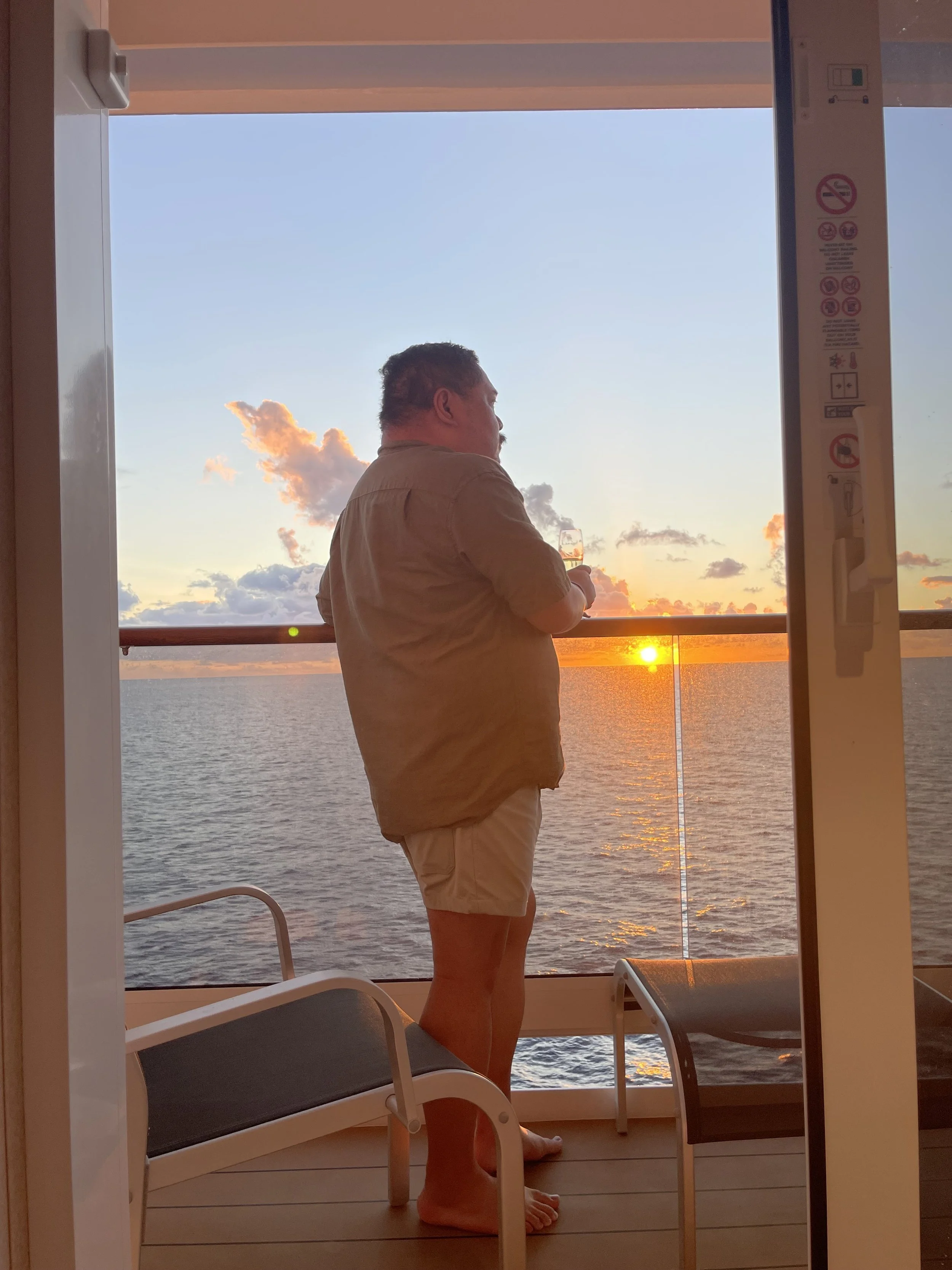 Cruise Life Balcony Sunset Sea Caribbean Adriatic Mediterranean Pacific