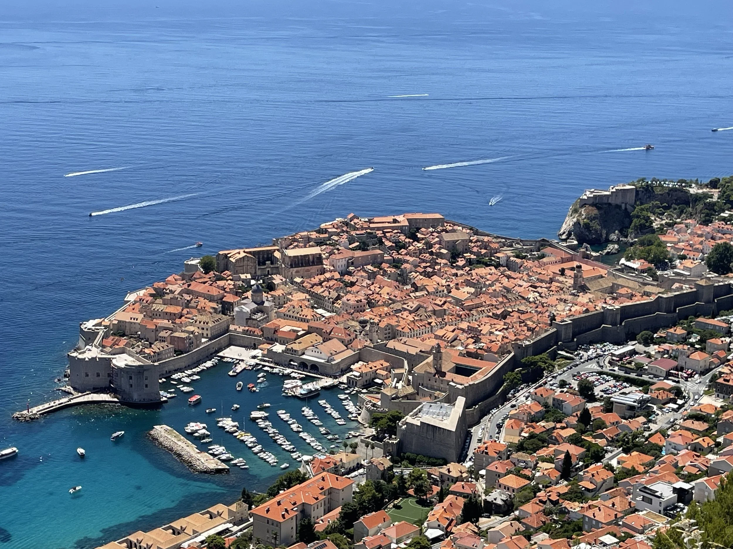 Personal photo of aerial view of Old Town Dubrovnik from Mount Srd.