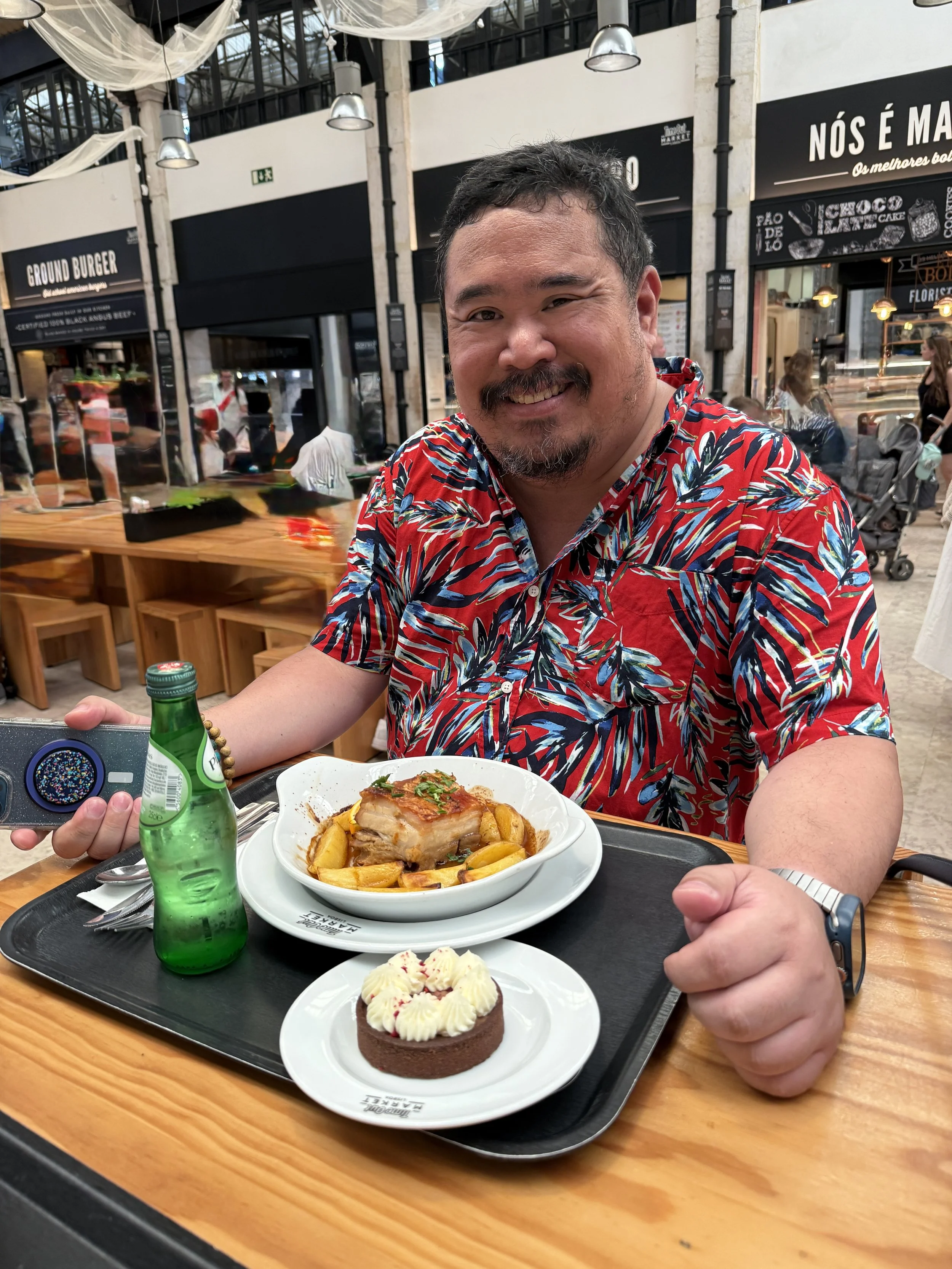 Colin enjoying a meal at Time Out Lisboa.