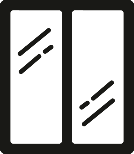 Window replacement and installation service icon, representing energy-efficient double-glazed windows.