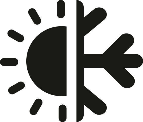 Thermal insulation icon for energy efficiency and seasonal temperature control.