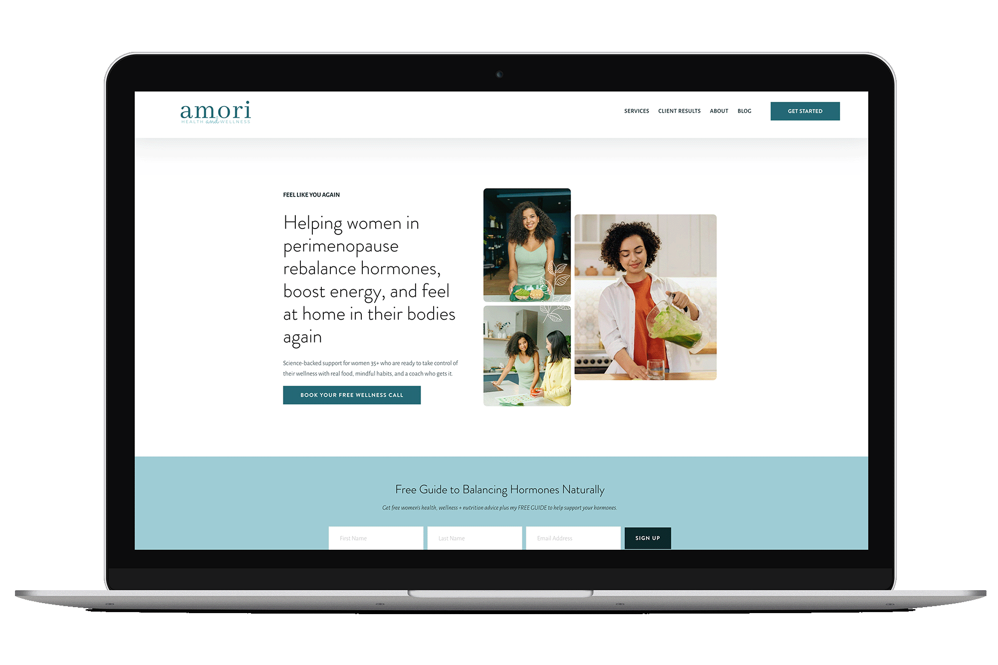 health and wellness coach Squarespace template mockup