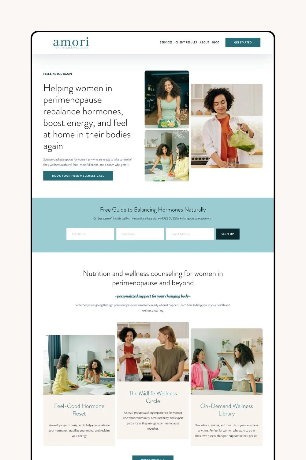 health and wellness coach Squarespace template mockup