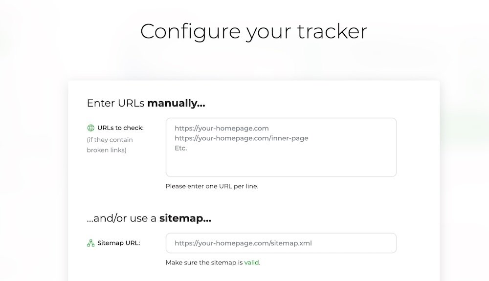 follow.it dashboard for configuring broken links monitoring