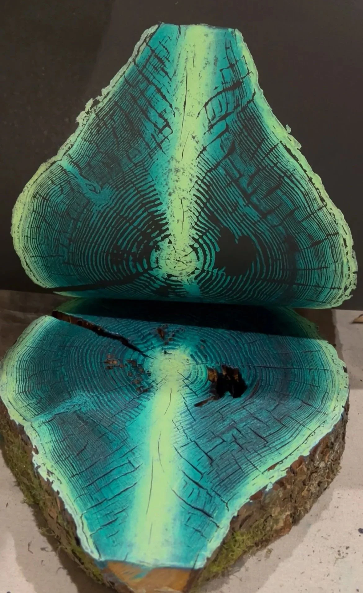 Western Hemlock #3 - "Neon Green on Black Paper" - 18"x24" - REPRINT 2-3 wks