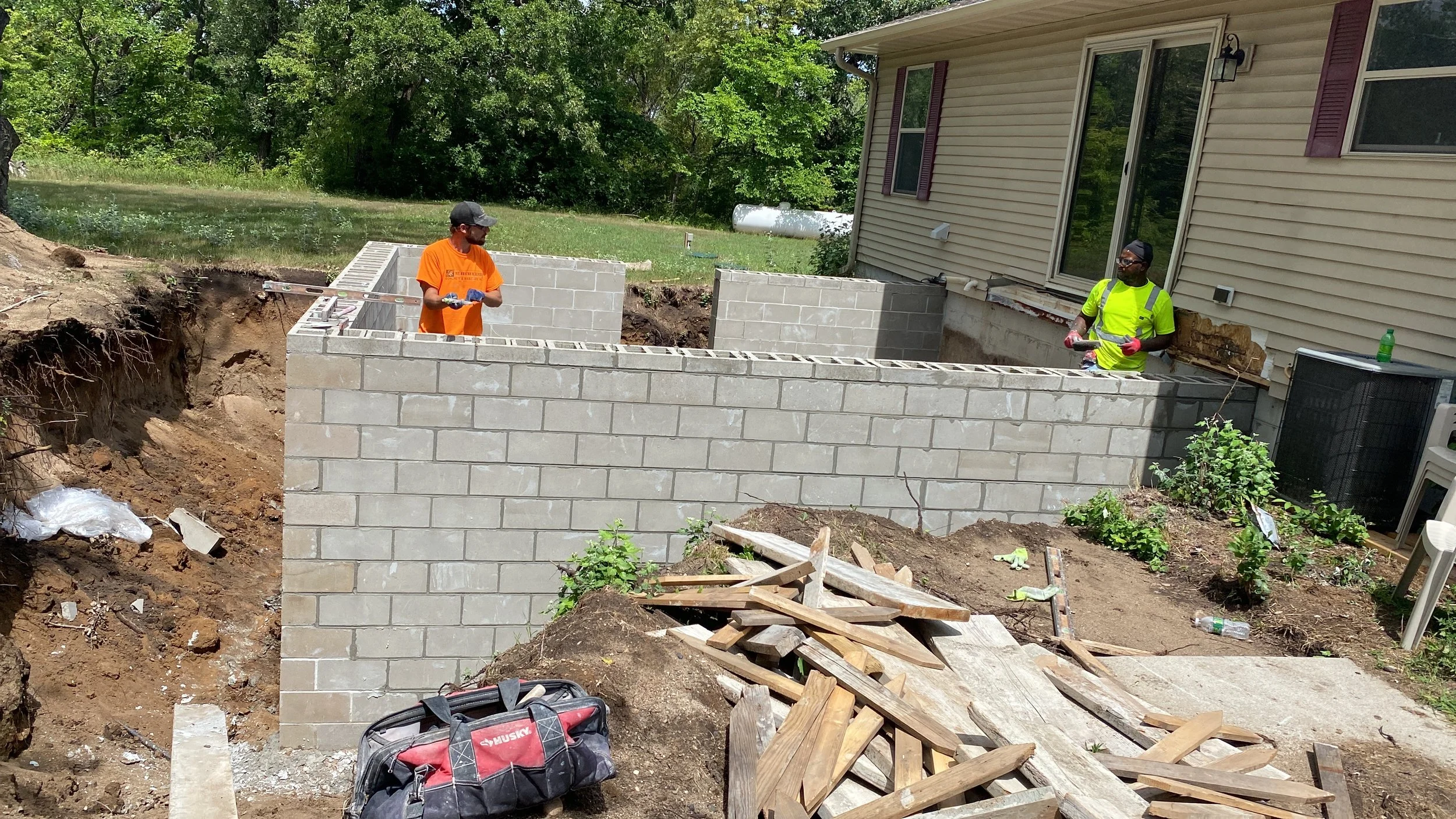 Foundation Footings, Block Wall, House Addition, Remodel