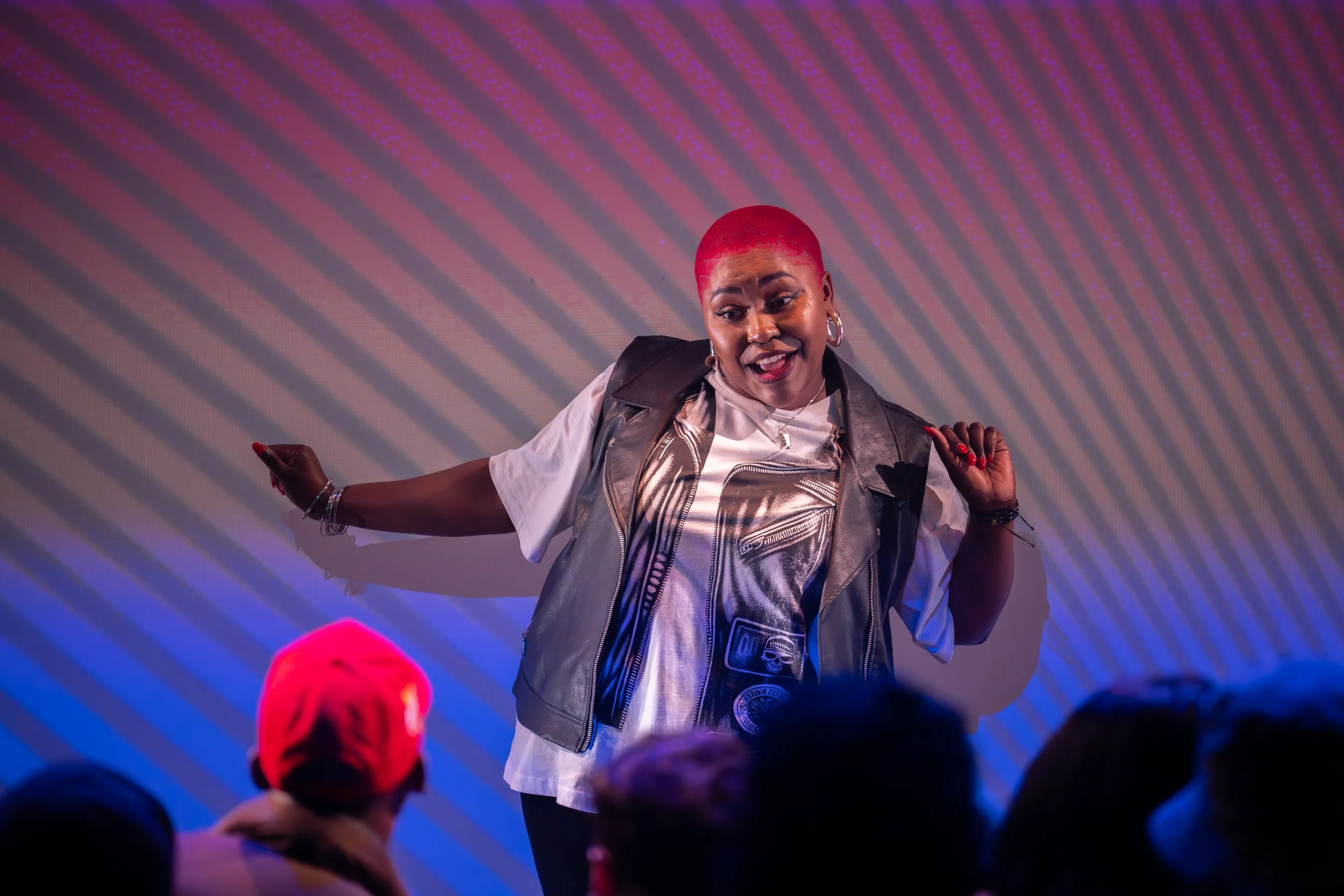 Jade Williams as Jukebox - Video Game Influencer in the Live FRAY Show